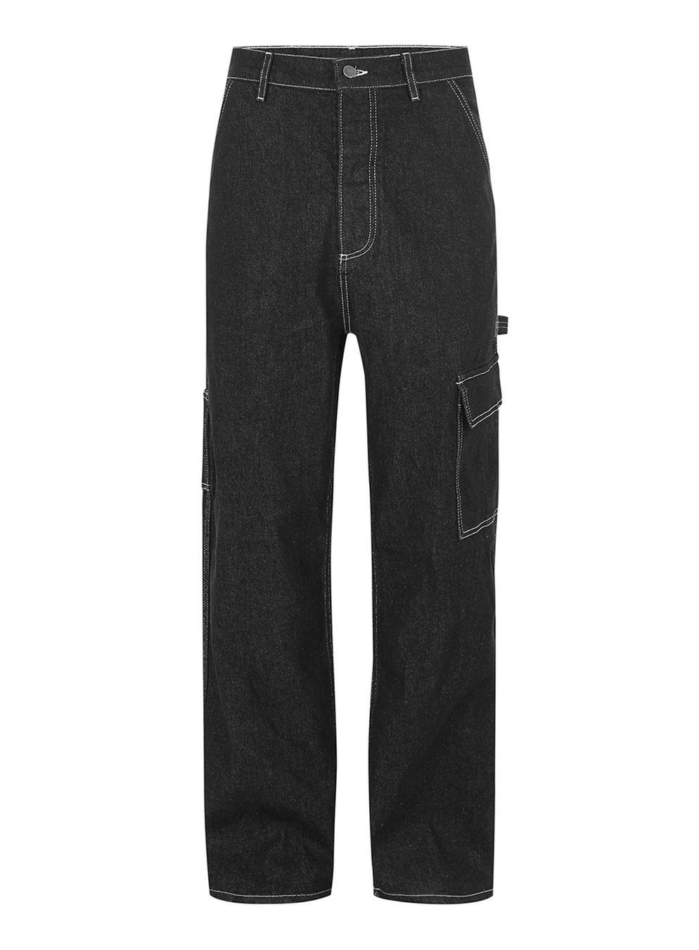 Lyst - Topman Design Black Wide Leg Jeans in Black for Men