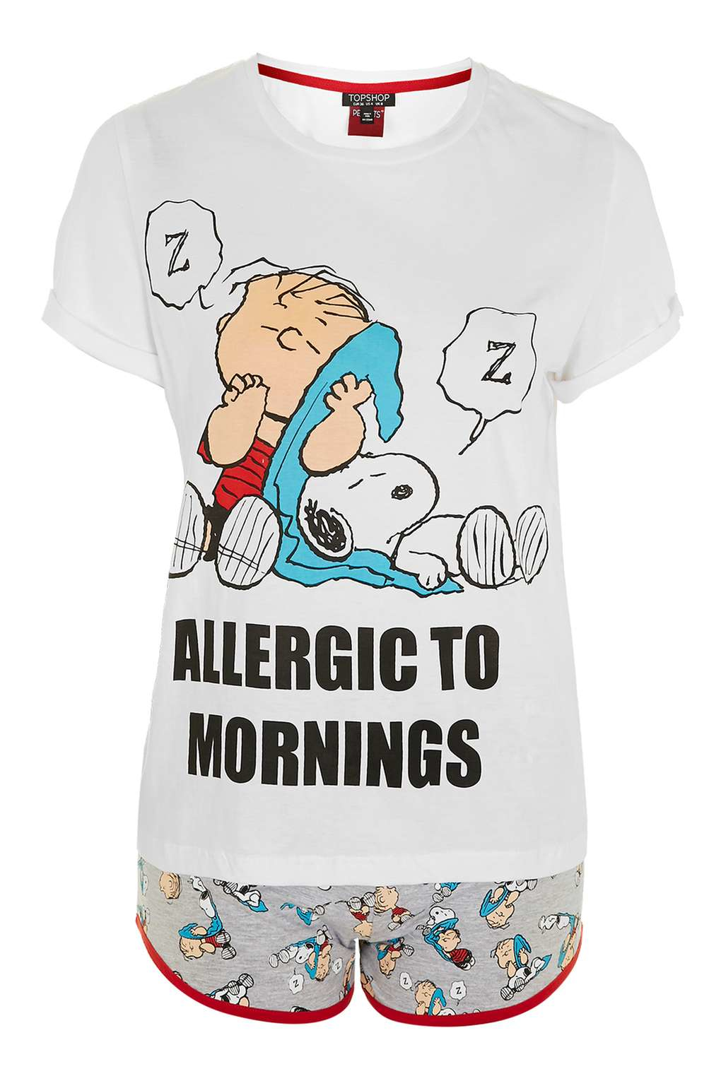 topshop snoopy pyjama set in white lyst topshop snoopy pyjama set in white lyst