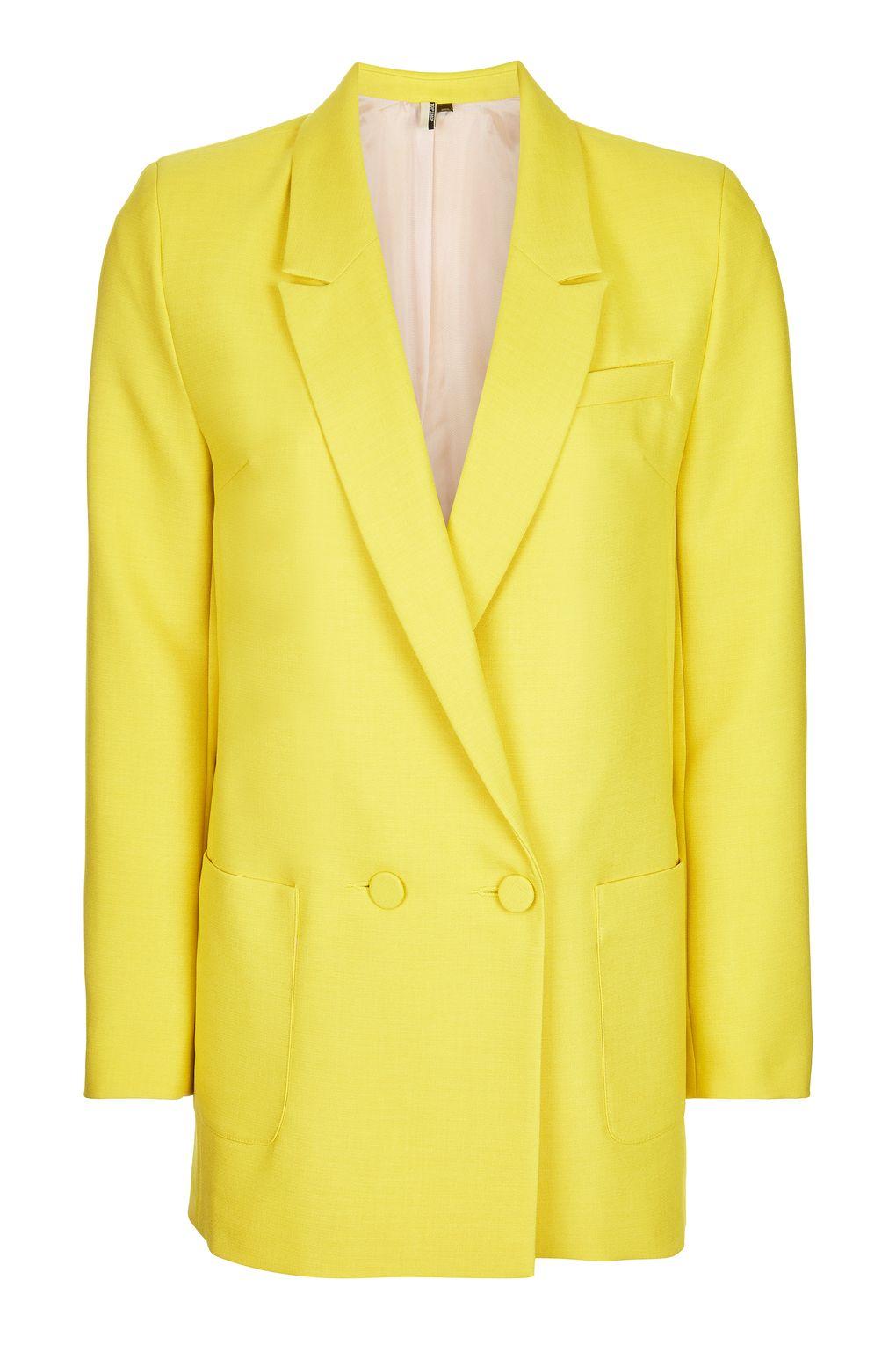 Lyst - Topshop Oversized Suit Blazer in Yellow