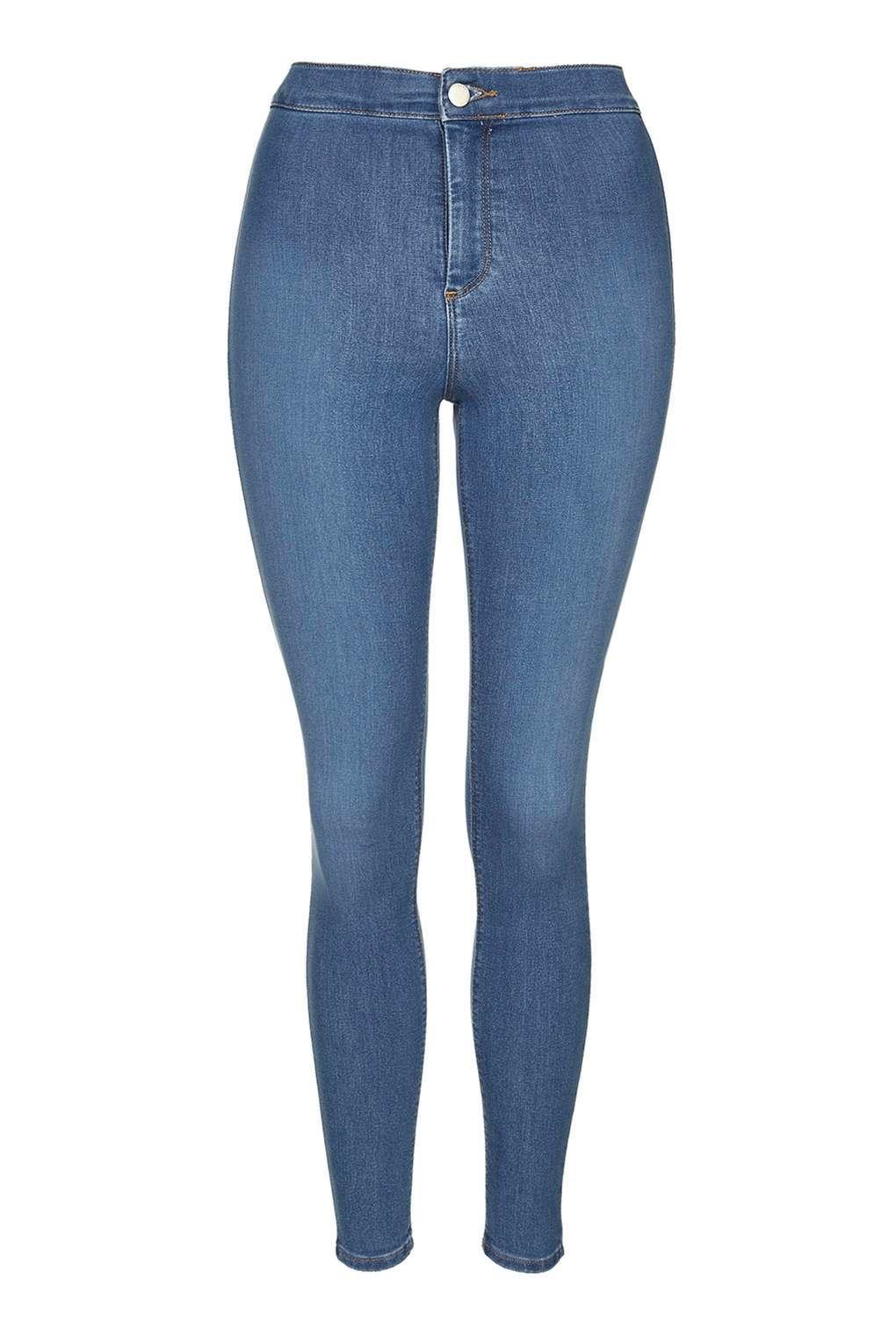 Topshop Petite Blue Joni Jeans in Blue | Lyst