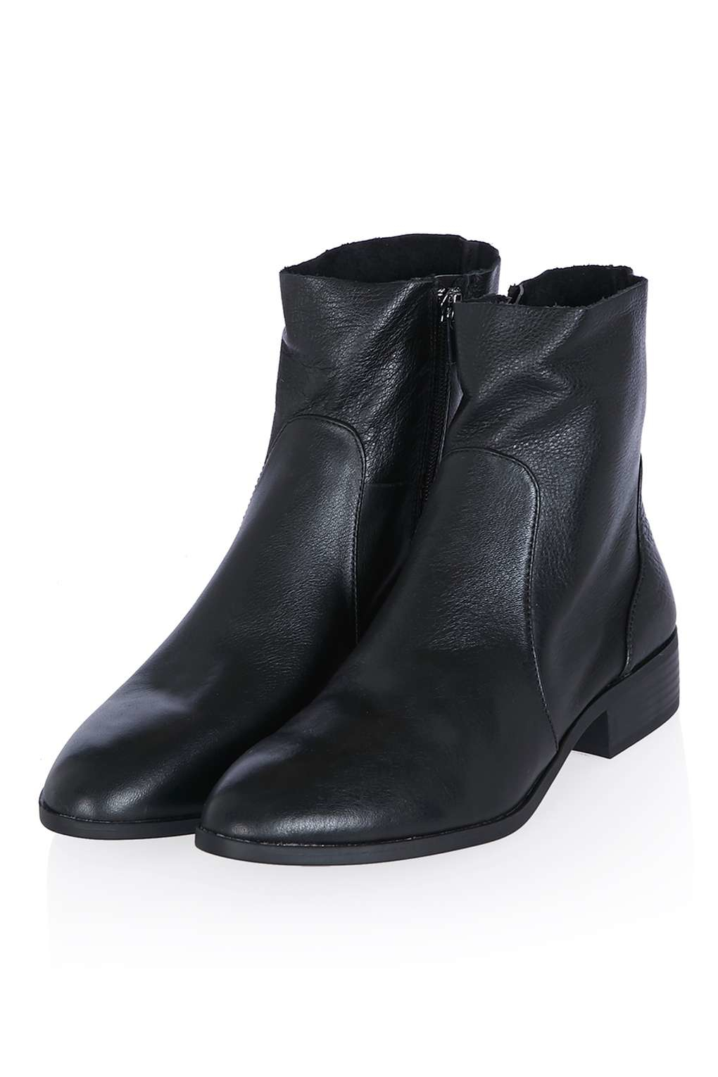 Topshop Klash Leather Sock Boots in Black | Lyst