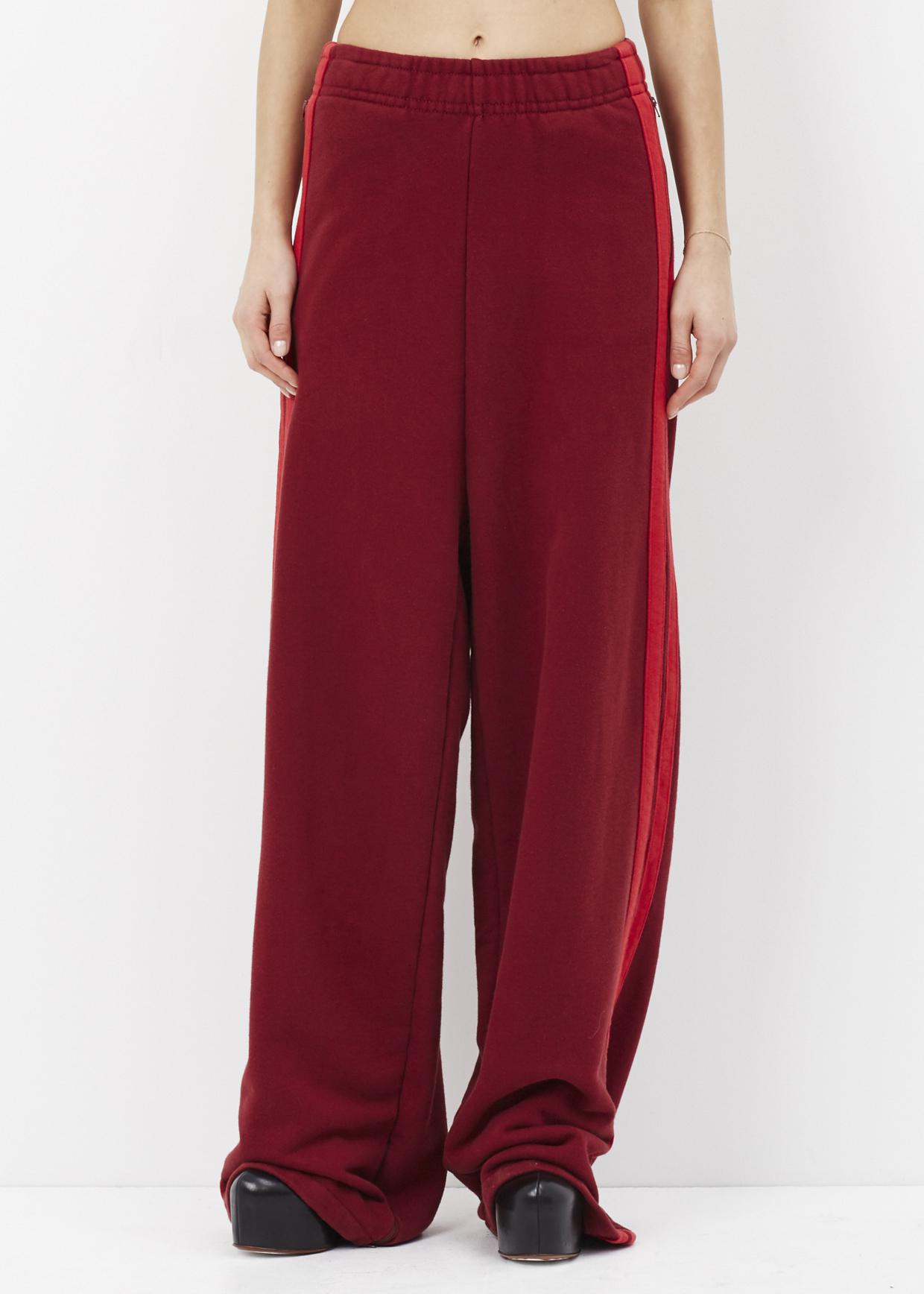 red oversized sweatpants