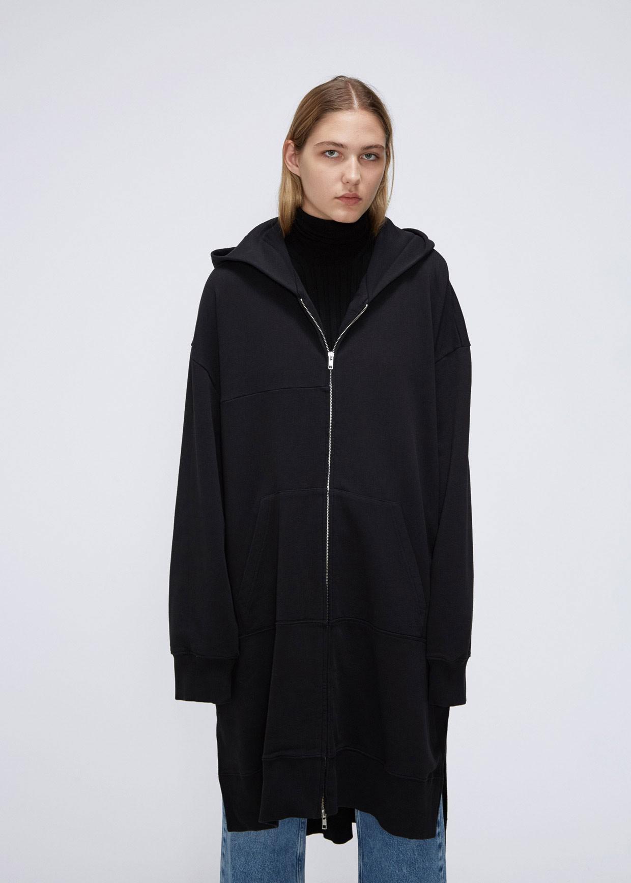 Lyst - MM6 by Maison Martin Margiela Long Zip Up Hoodie in Black