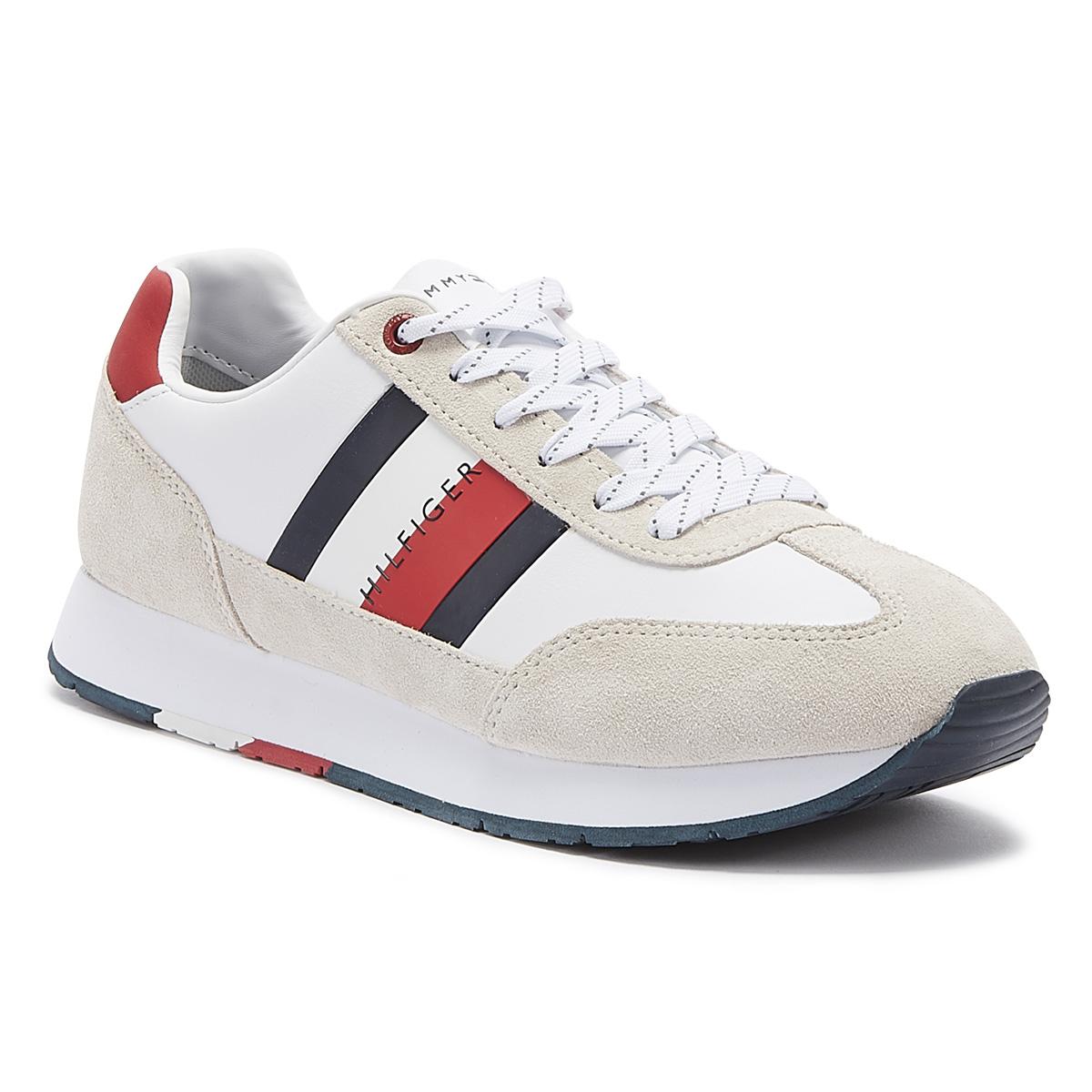 Tommy Hilfiger Corporate Flag Runner Mens White Trainers for Men - Lyst