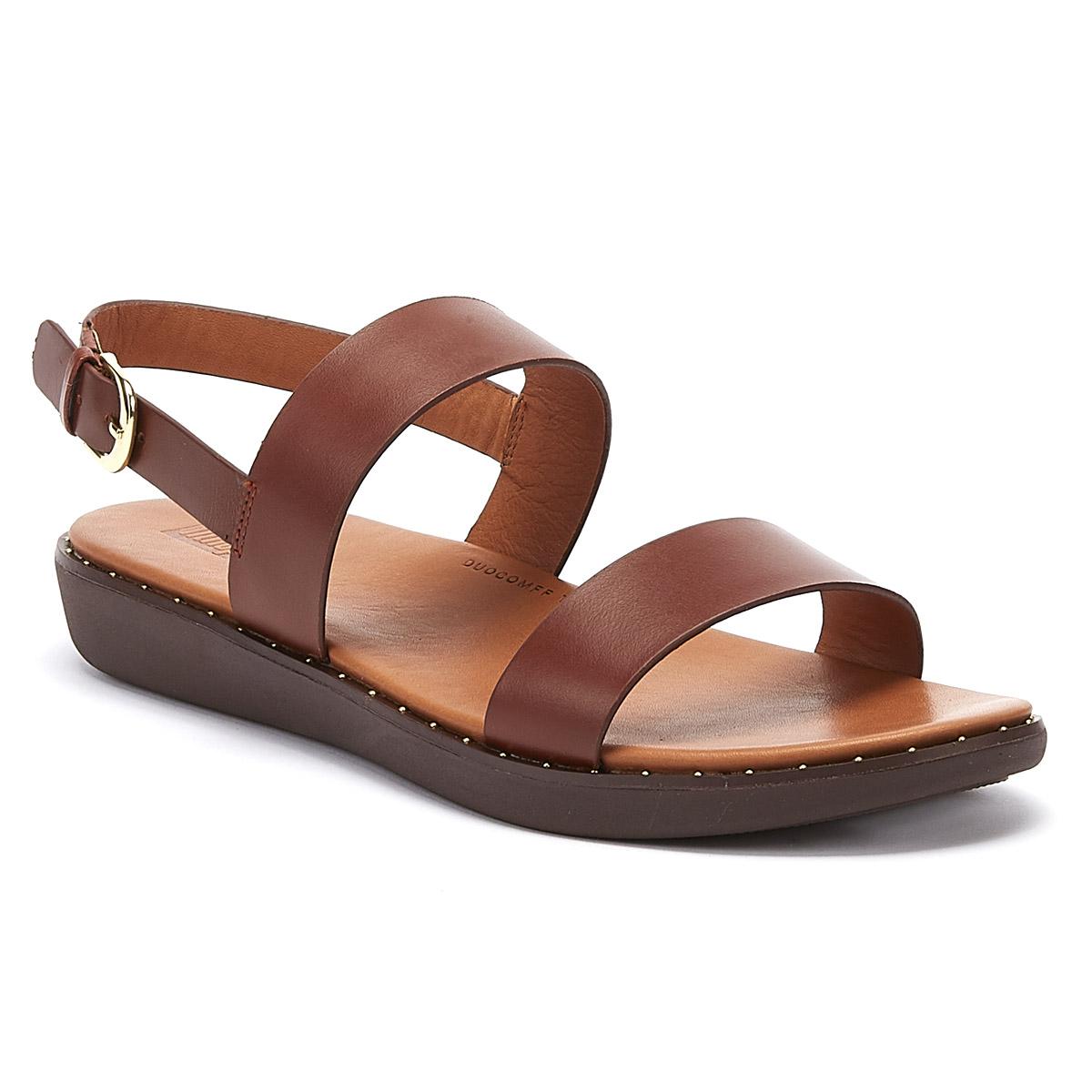 Fitflop Barra Leather Womens Cognac Brown Sandals in Brown - Lyst