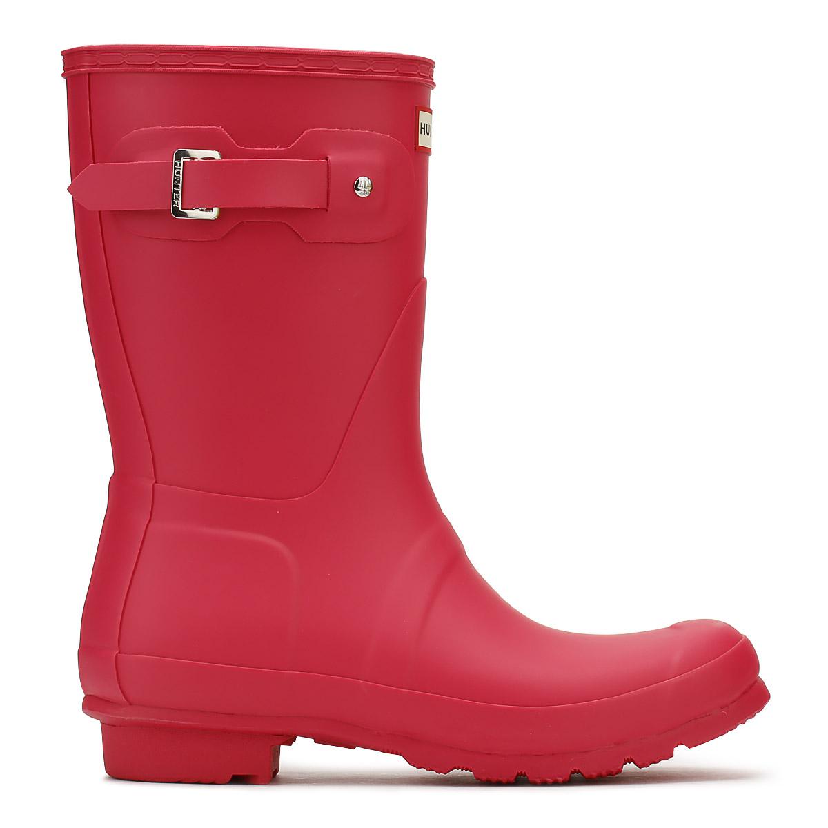 HUNTER Rubber Women's Original Short Rain Boots in Bright Pink (Pink ...