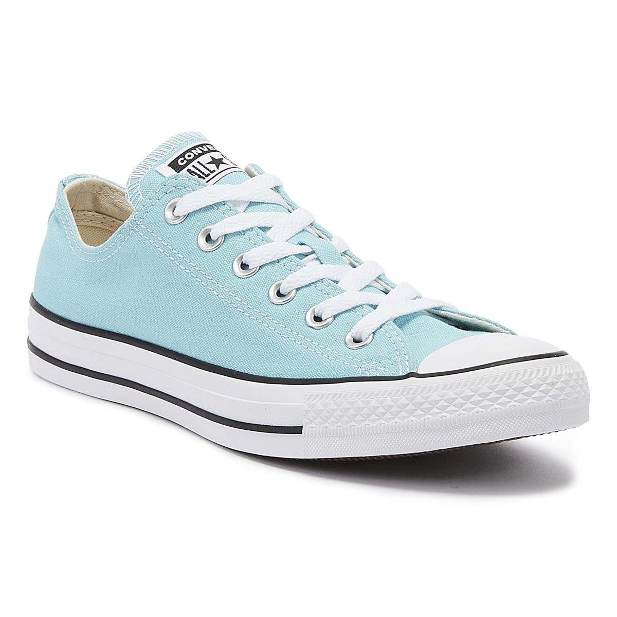 Converse Chuck Taylor All Star Mens Bleached Aqua Ox Trainers in Blue ...