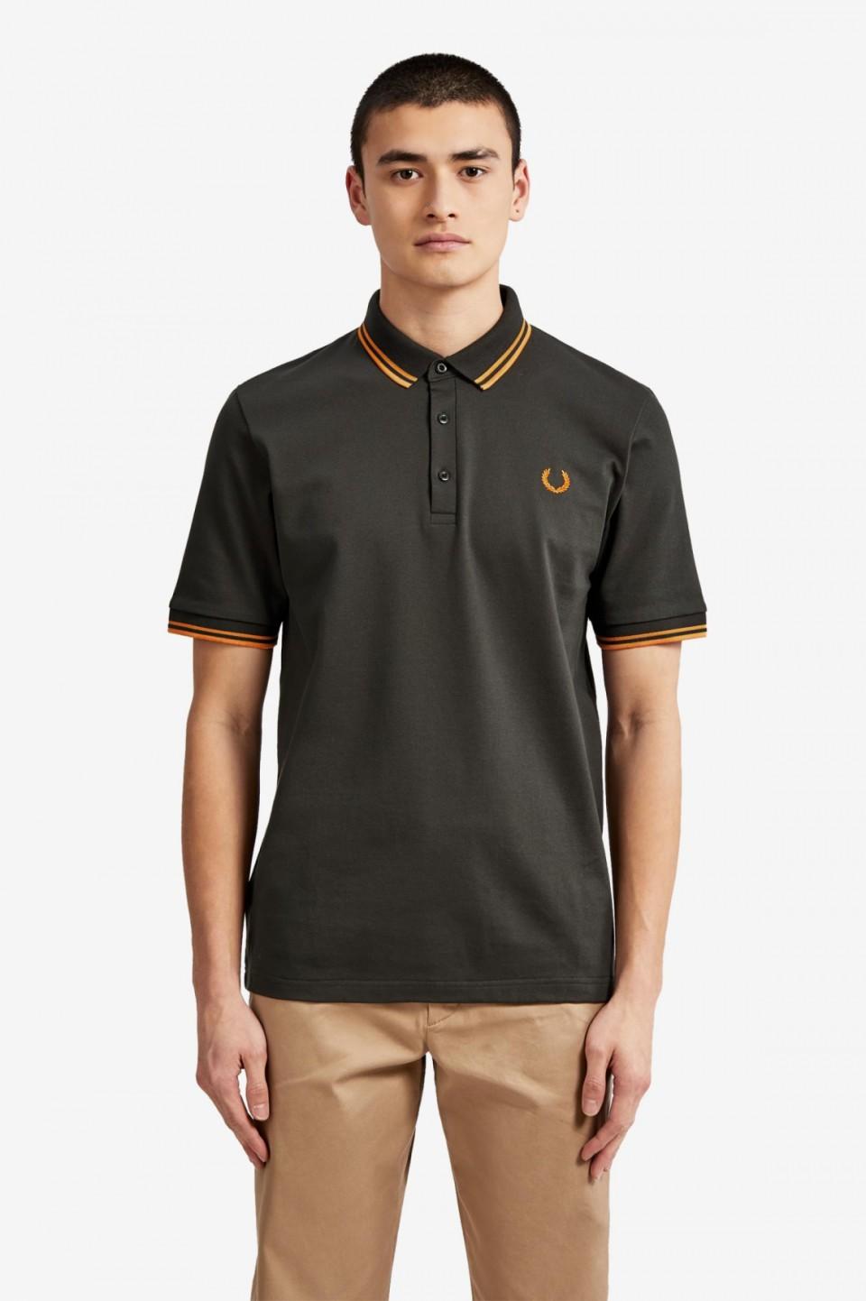 orange fred perry polo