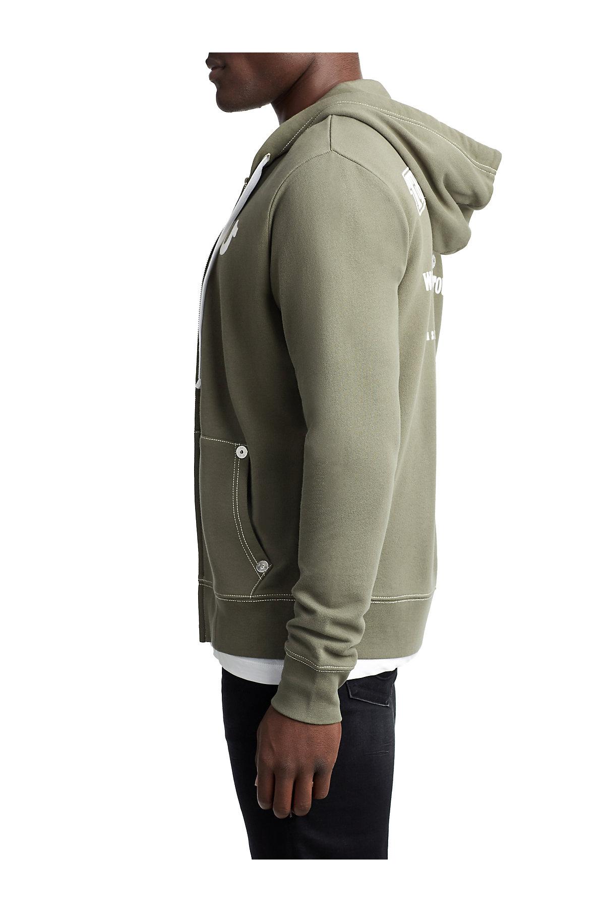 Lyst True Religion Flocked Buddha Zip Up Hoodie in Green for Men