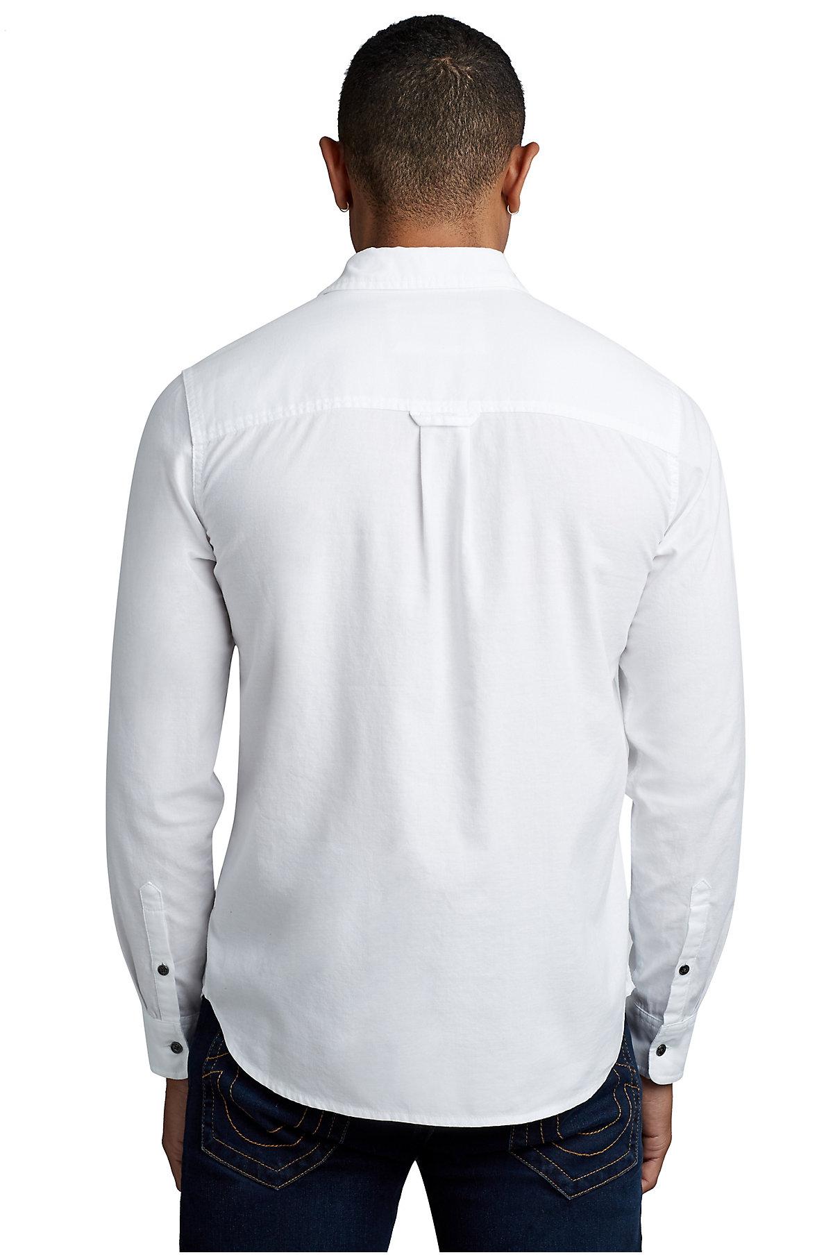 white herringbone shirt