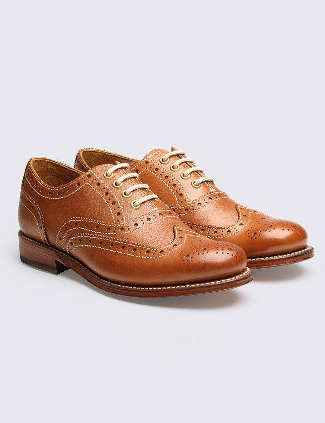 Lyst - Grenson Womens Rose Brogue Shoes in Brown