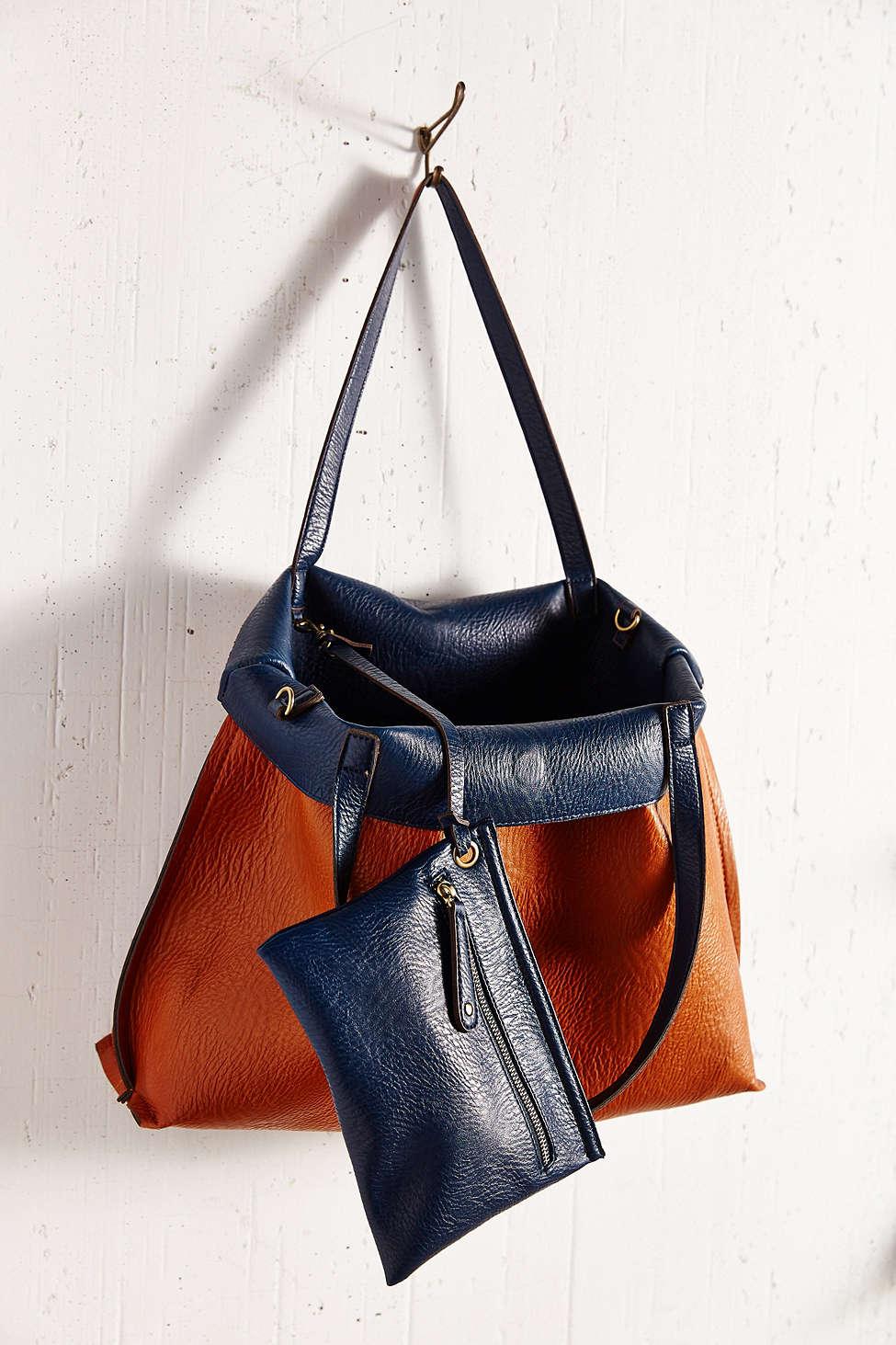 Urban Outfitters Reversible Vegan Leather Tote Bag in Brown/Navy (Blue) - Lyst