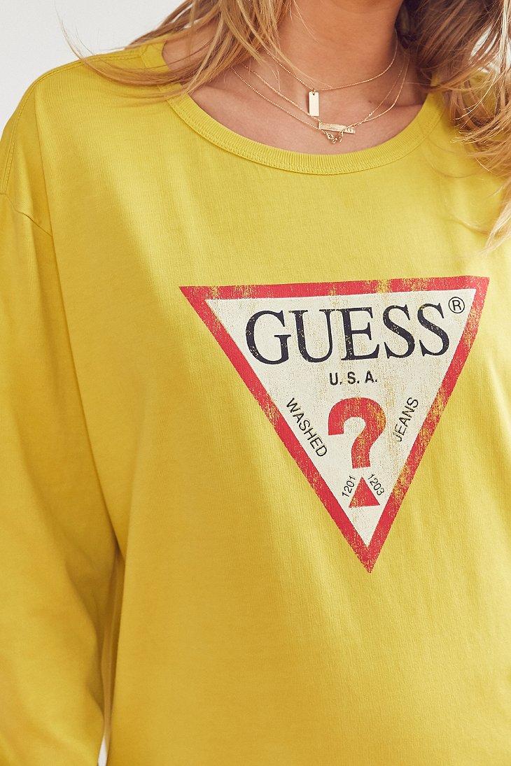 guess mustard t shirt