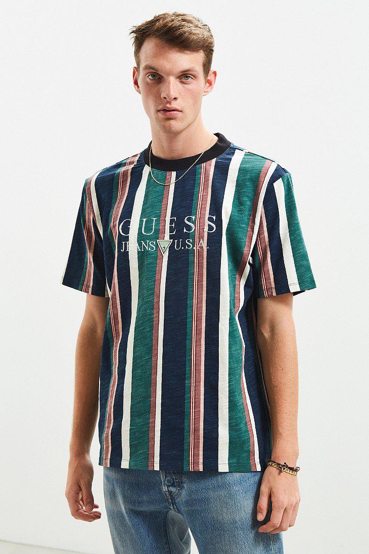 Yarn guess t shirt striped mens