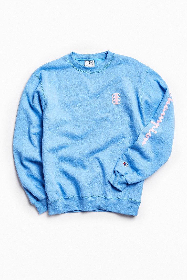 Champion Triple C Fleece Crew Neck Sweatshirt in Blue for Men | Lyst