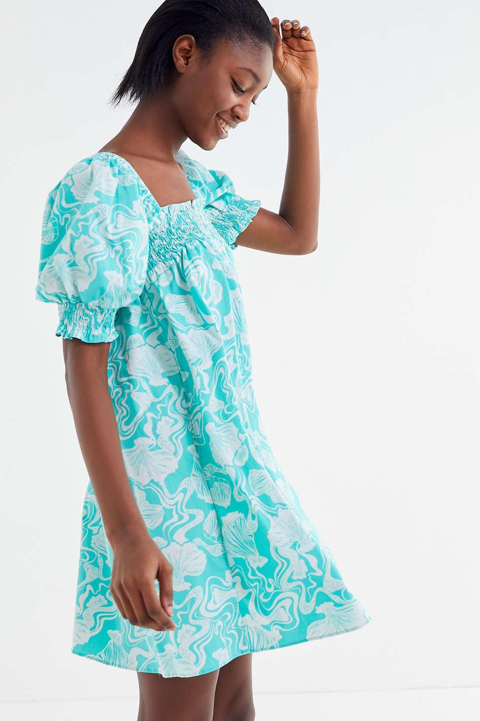 Puffy Sleeve Babydoll Dress