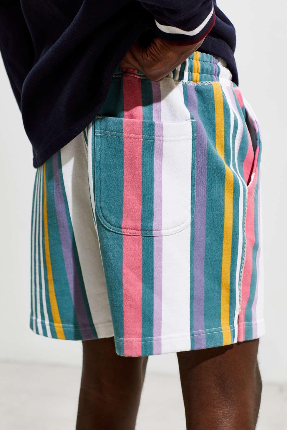 Urban Outfitters Cotton Uo Lucien Stripe Volley Short for Men - Lyst