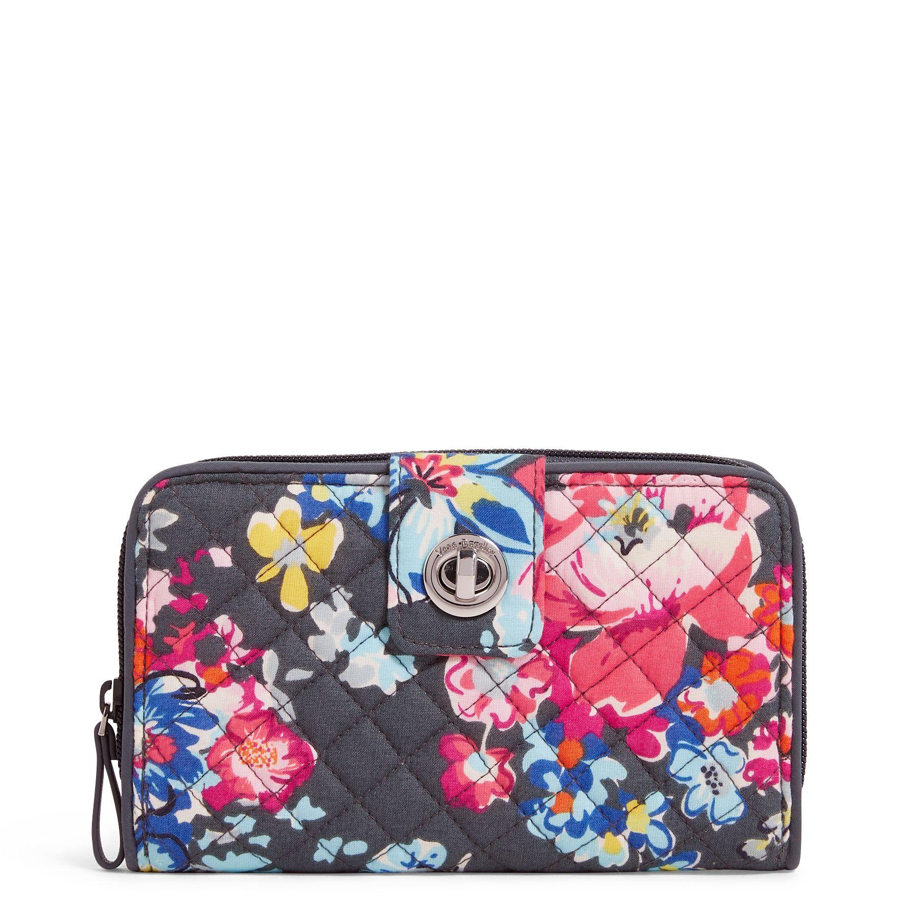 Vera Bradley Cotton Iconic Rfid Turnlock Wallet in Gray Lyst
