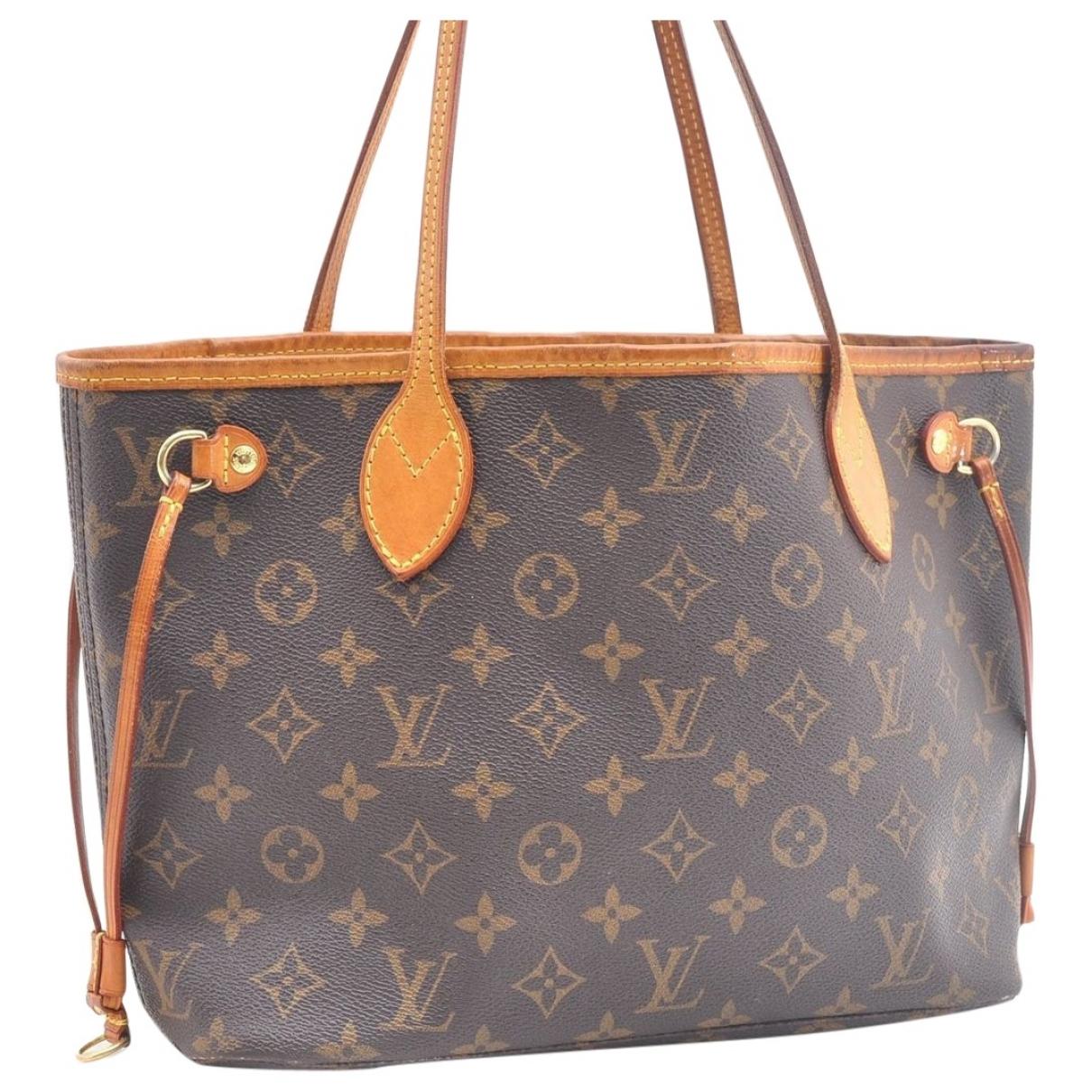 Lyst - Louis Vuitton Pre-owned Neverfull Brown Cloth Handbags in Brown