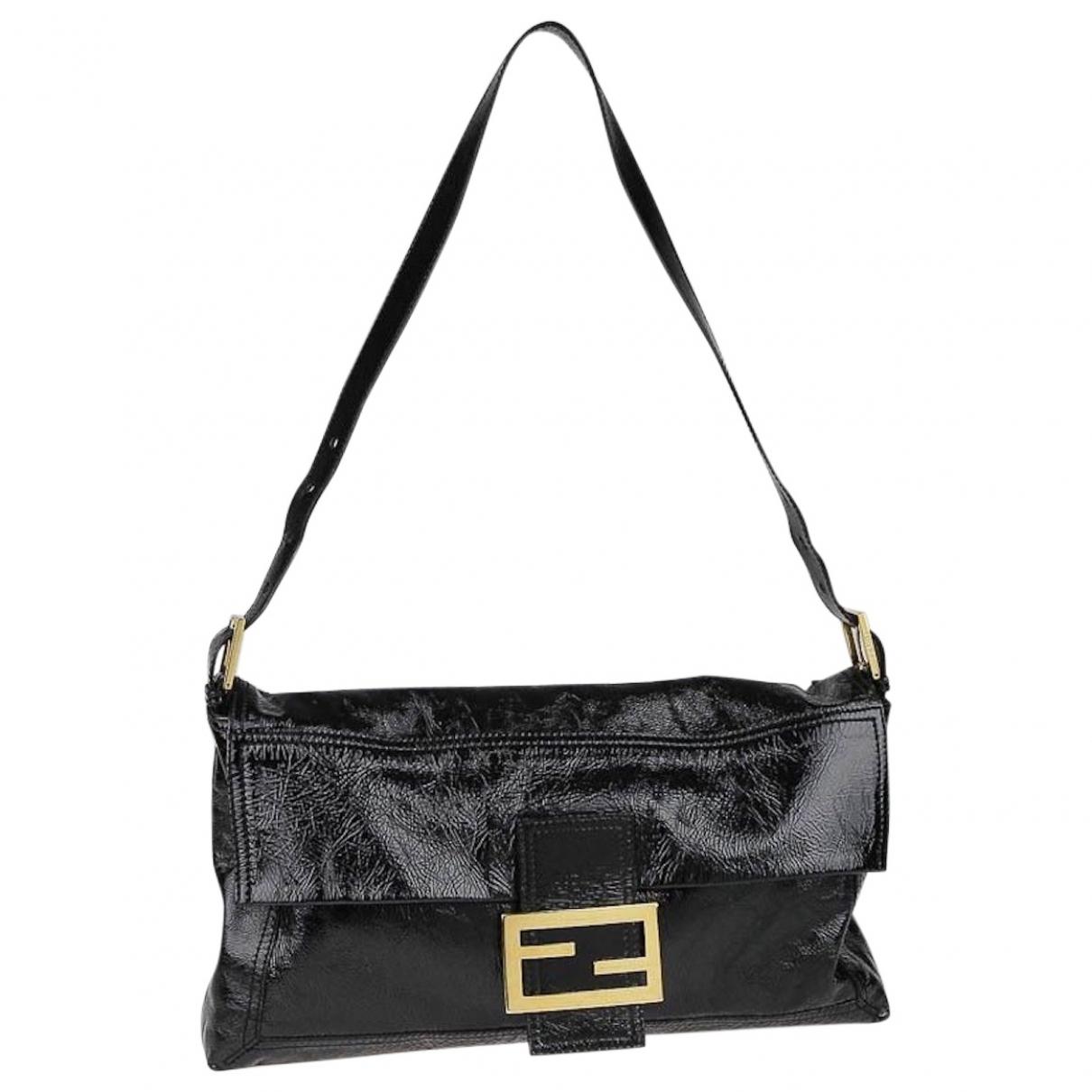 Lyst - Fendi Vintage Baguette Black Leather Handbag in Black