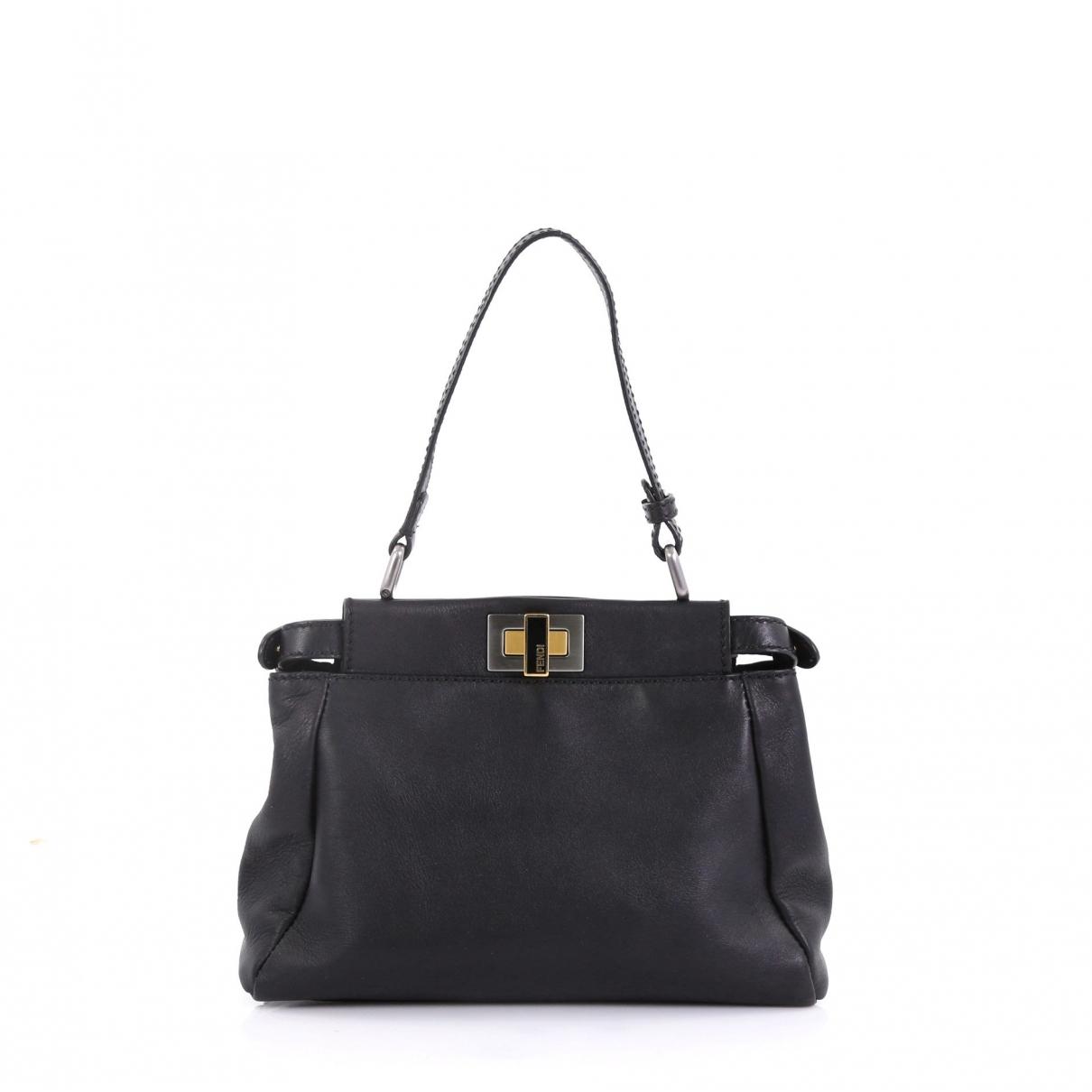 Fendi Pre-owned Peekaboo Black Leather Handbags in Black - Lyst