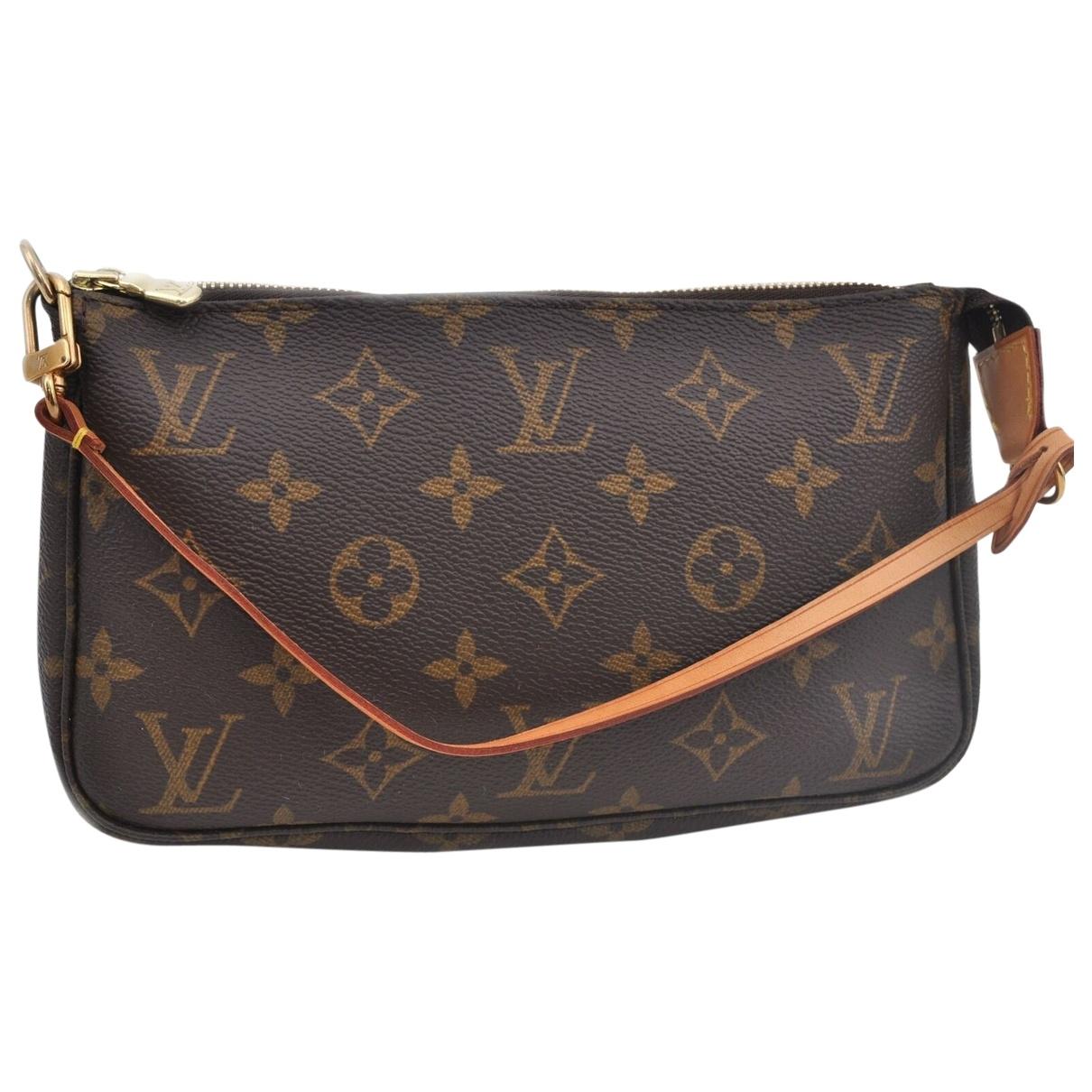 Louis Vuitton Vintage Pochette Accessoire Brown Cloth Clutch Bag in Brown - Save 37% - Lyst