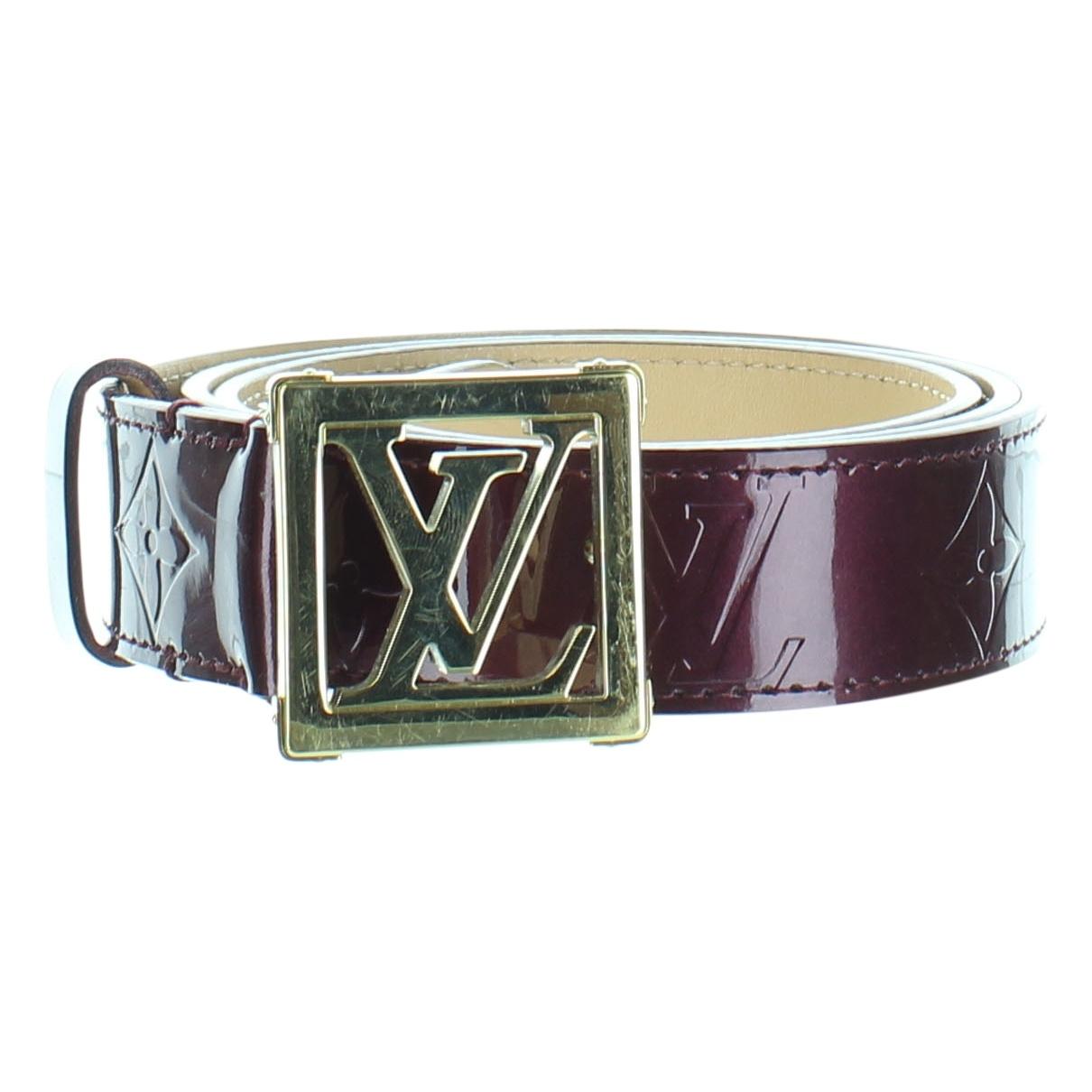 Louis Vuitton Burgundy Patent Leather Belts - Lyst