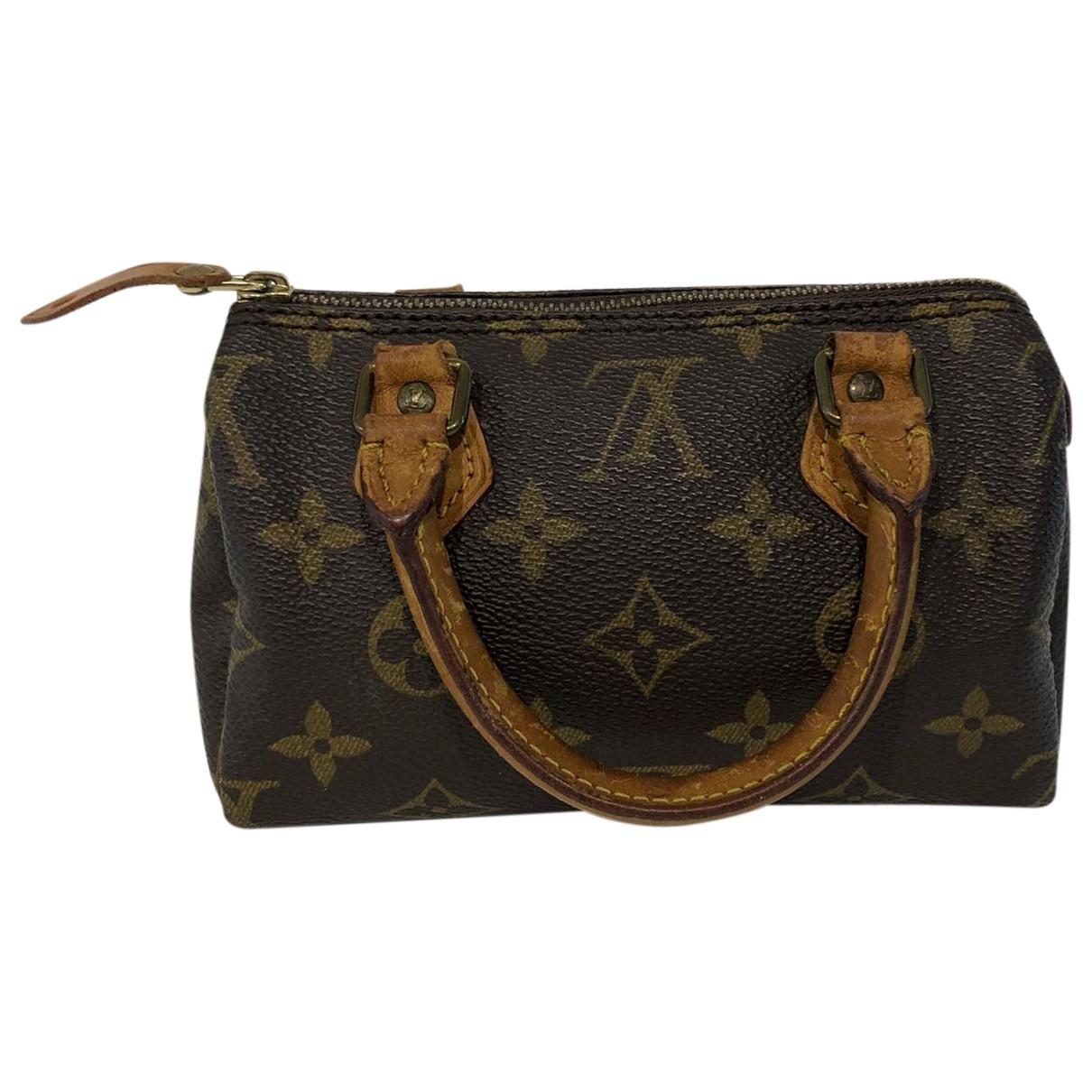 Lyst - Louis Vuitton Vintage Speedy Brown Cloth Handbag in Brown