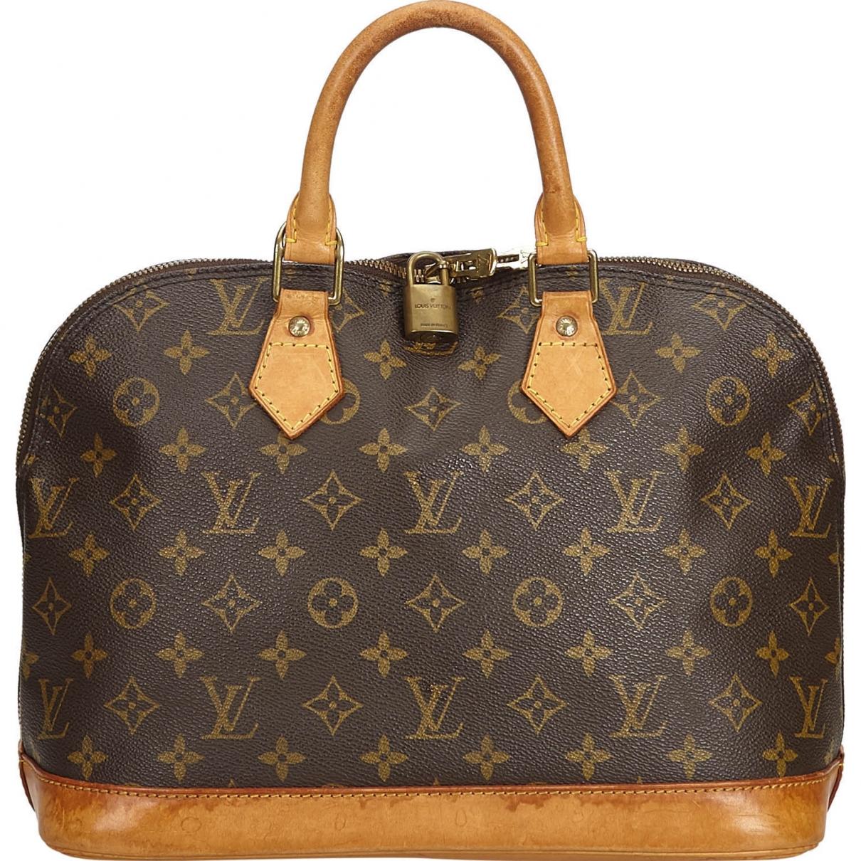 Lyst - Louis Vuitton Vintage Alma Brown Cloth Handbag in Brown