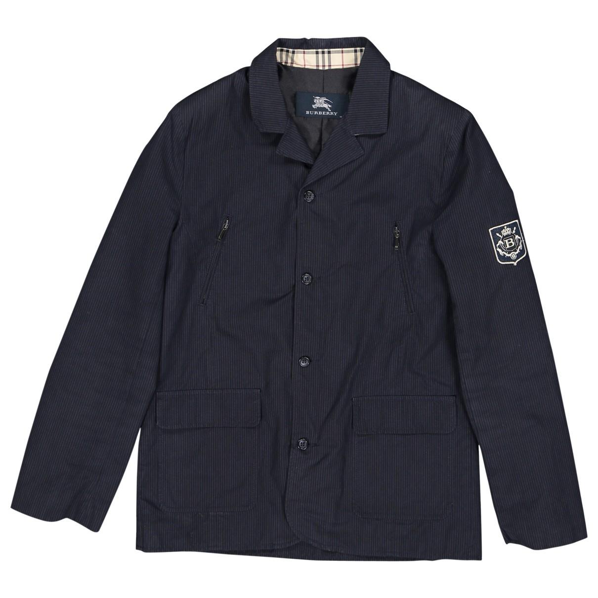 Lyst Burberry Navy Cotton Jacket in Blue