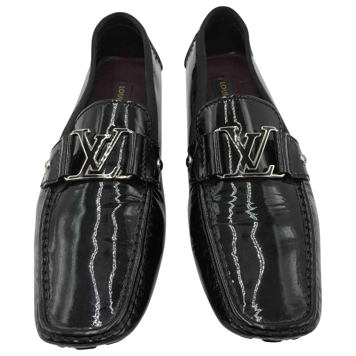 Louis Vuitton Patent Leather Flats in Black for Men - Lyst