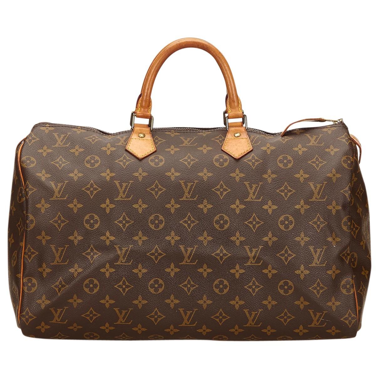 Lyst - Louis vuitton Pre-owned Speedy Cloth Handbag in Brown - Save 33%
