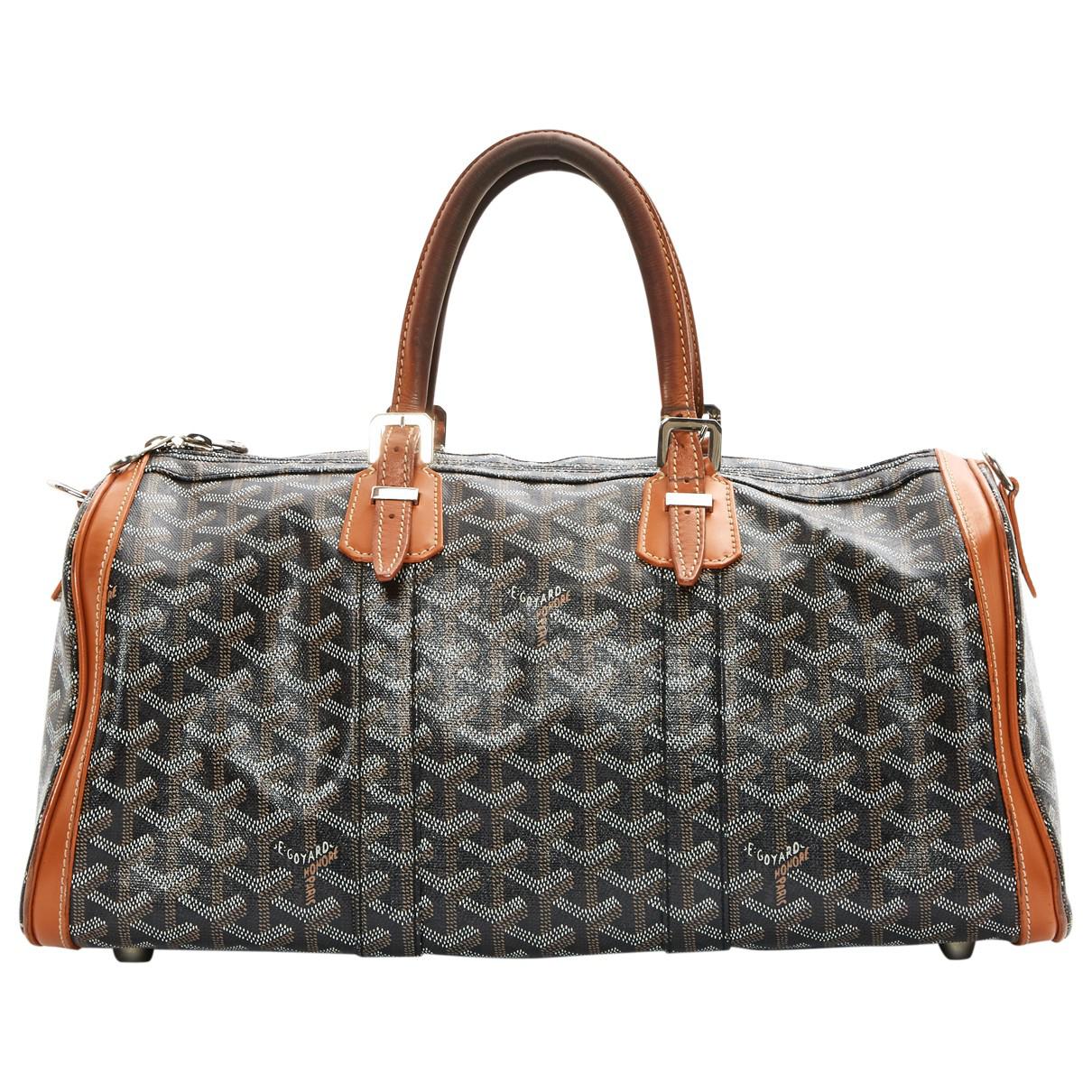 Lyst Goyard Pre Owned Croisière Cloth Bowling Bag In Brown Gallery