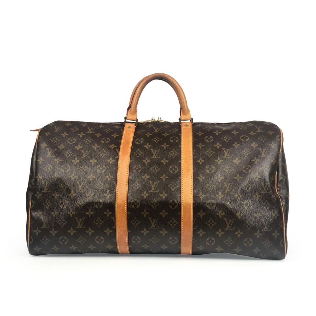 Lyst - Louis Vuitton Vintage Keepall Brown Cloth Bag in Brown for Men
