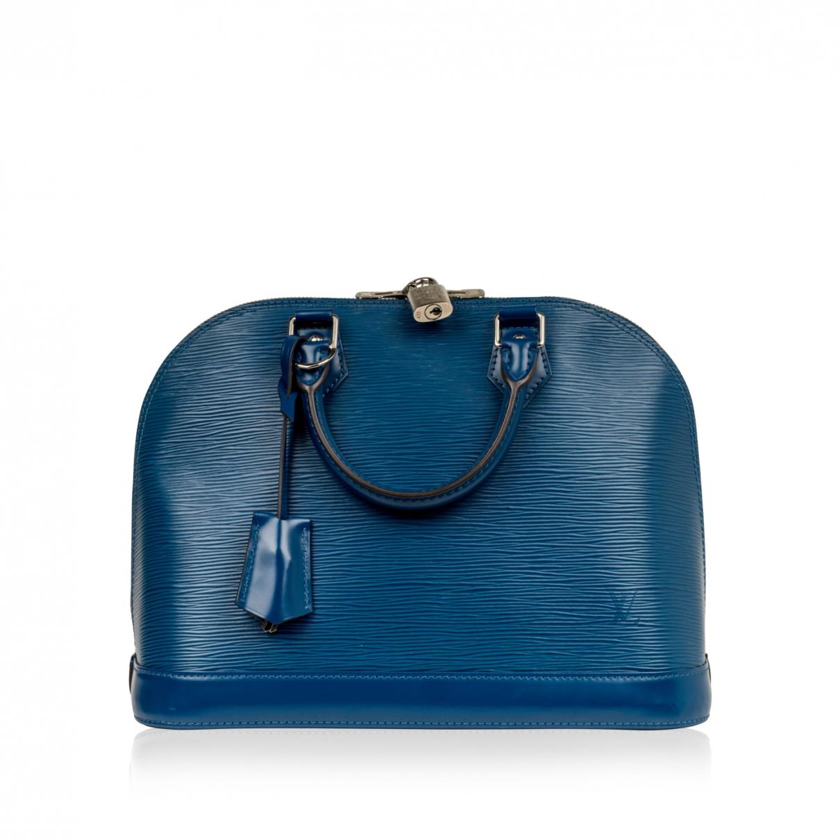 Lyst - Louis Vuitton Alma Blue Leather Handbag in Blue
