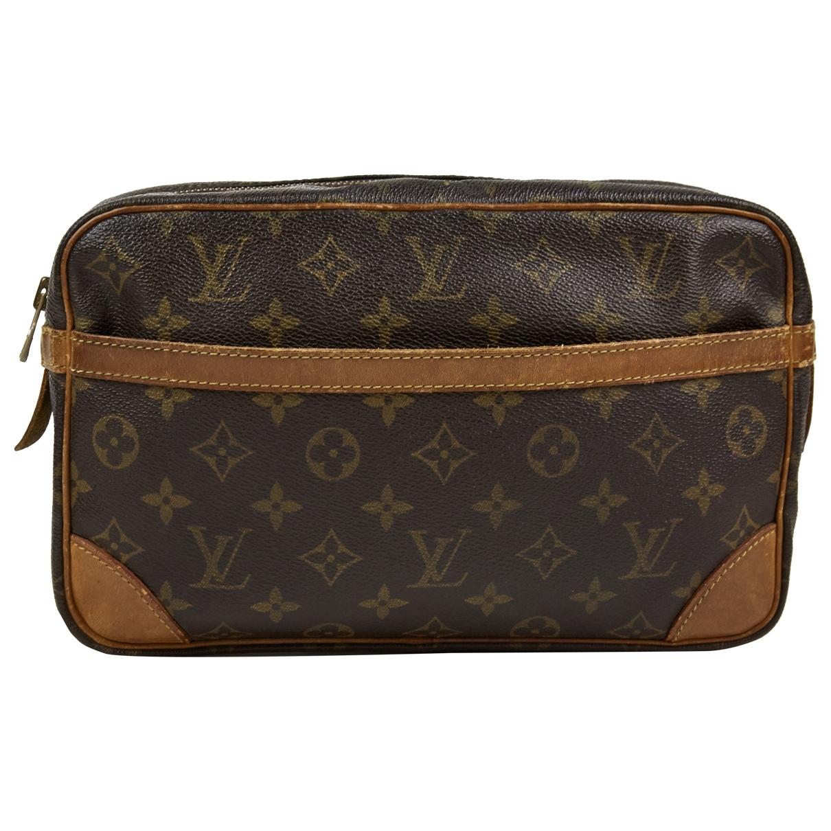 Lyst - Louis Vuitton Vintage Brown Cloth Small Bag, Wallets & Cases in Brown for Men