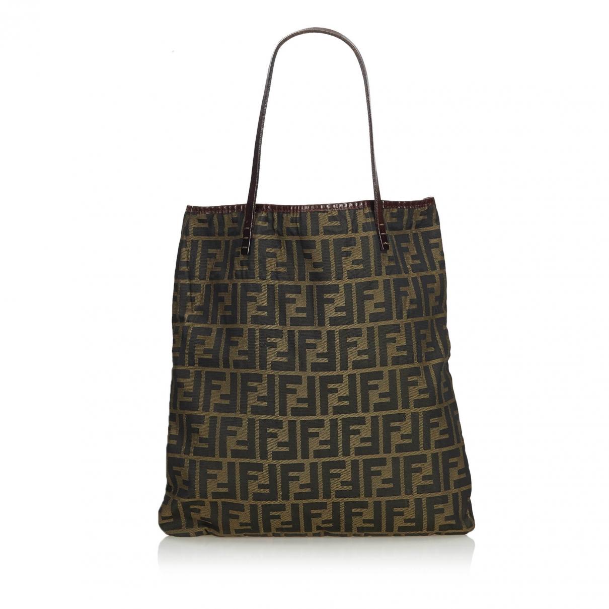 Fendi Brown Cloth Handbag in Brown - Lyst