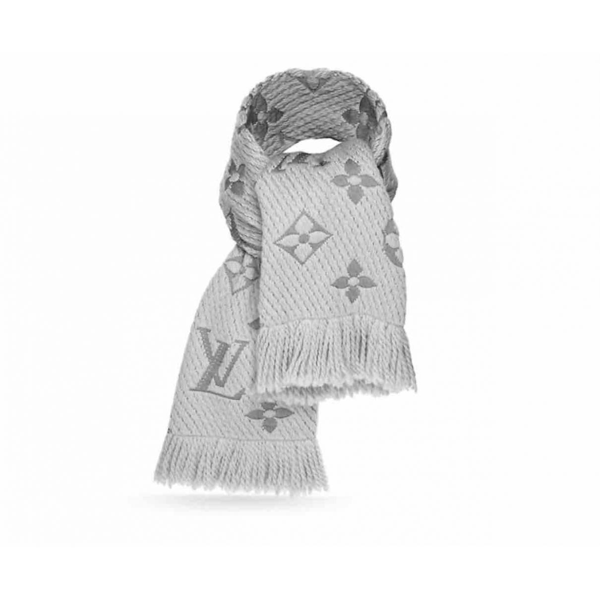 Lyst - Louis Vuitton Logomania Wool Scarf in Gray