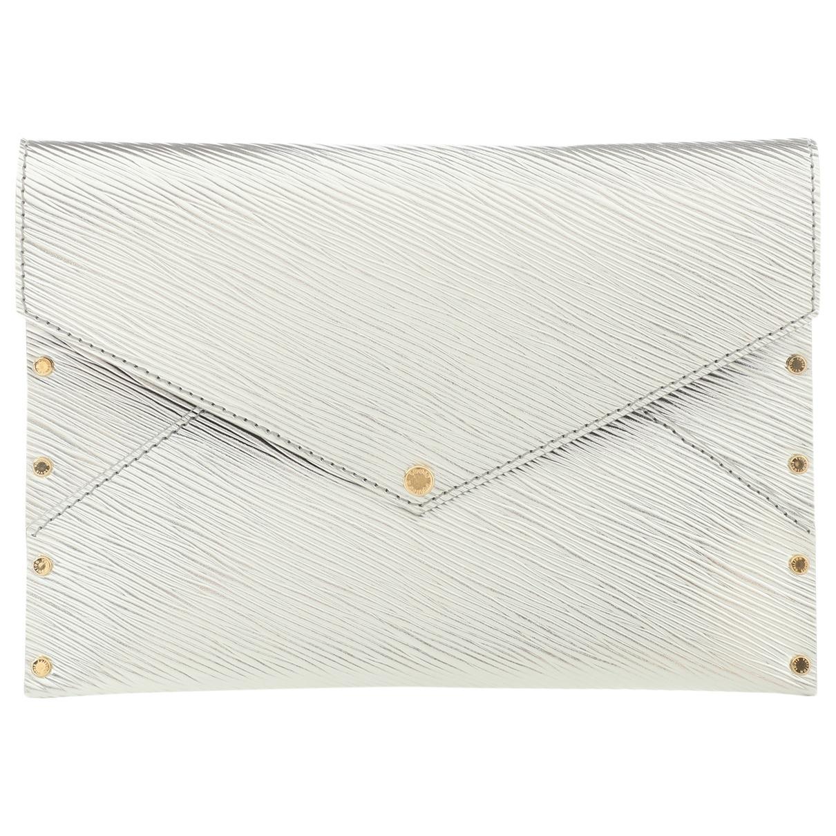 Louis Vuitton Silver Leather Clutch Bag in Metallic - Lyst