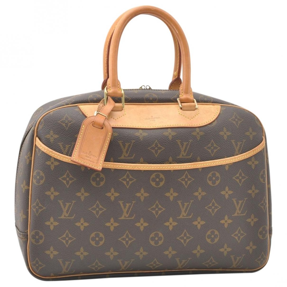 Lyst - Louis Vuitton Vintage Deauville Brown Cloth Handbag in Brown - Save 17%