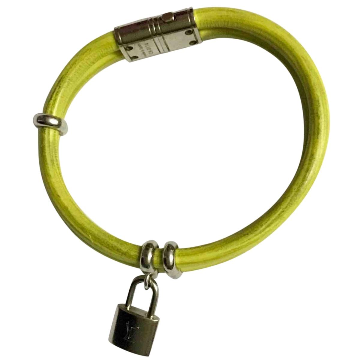 Lyst - Louis Vuitton Lockit Leather Bracelet in Green