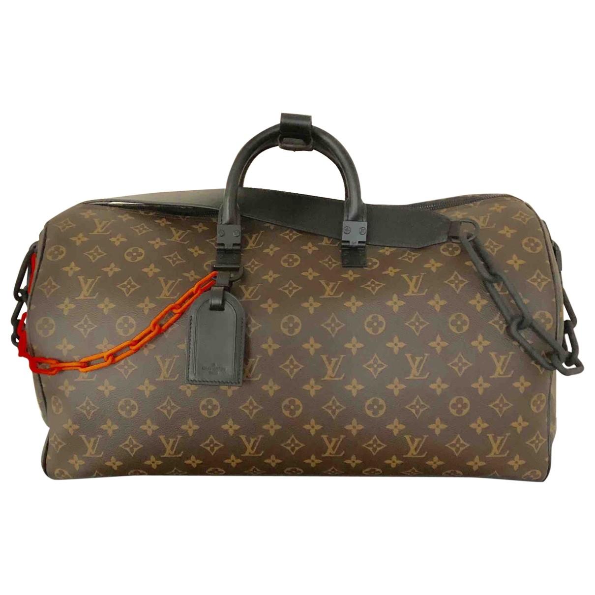 Lyst - Louis Vuitton Keepall Brown Cloth Bag in Brown for Men