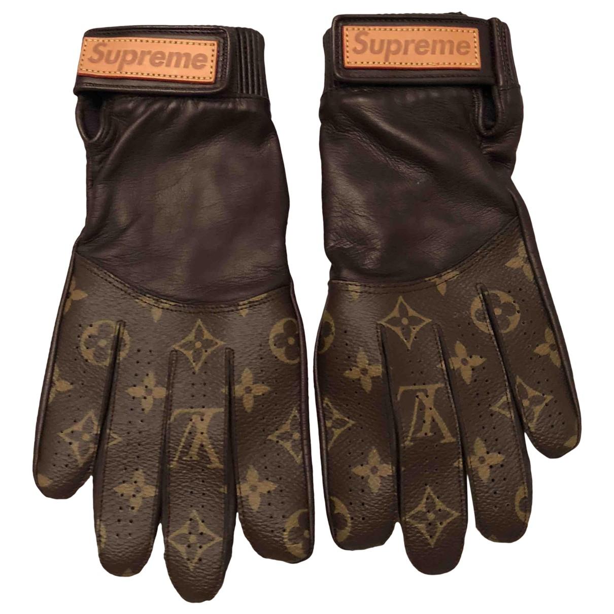 Louis Vuitton Leather Gloves in Brown for Men - Lyst