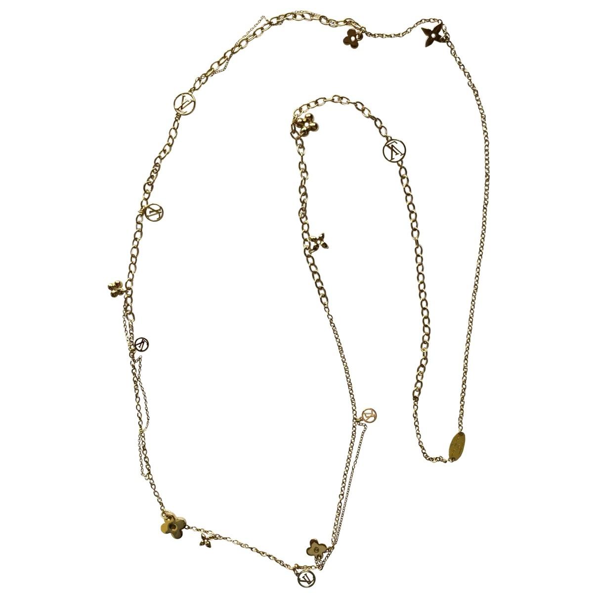 Lyst - Louis Vuitton Monogram Gold Metal Necklace in Metallic