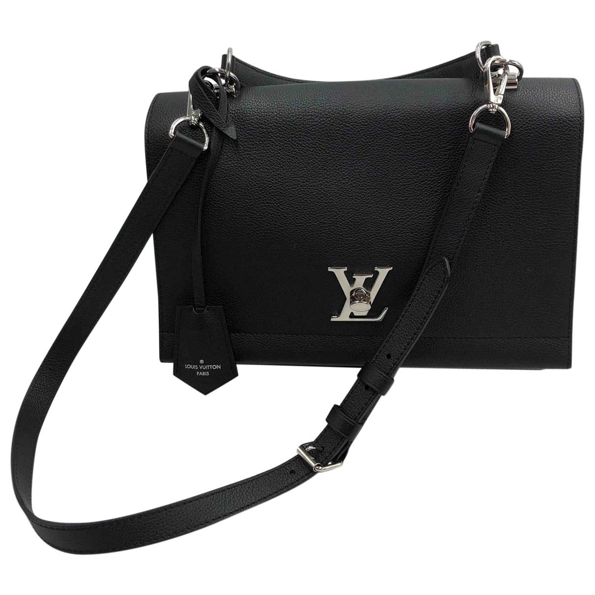 Louis Vuitton Lockme Black Leather Handbag in Black - Lyst