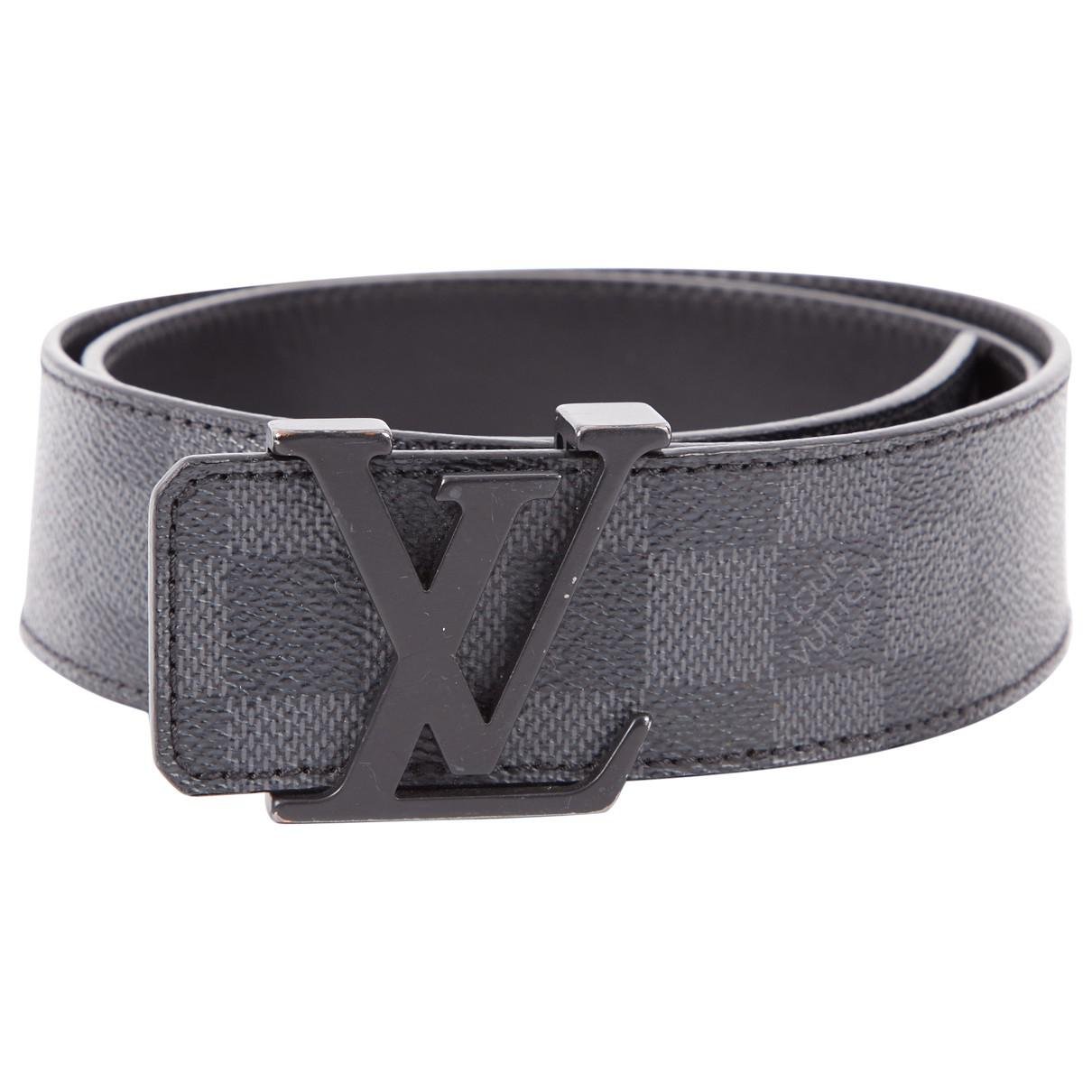 Louis Vuitton Pre-owned Leather Belt in Black for Men - Lyst