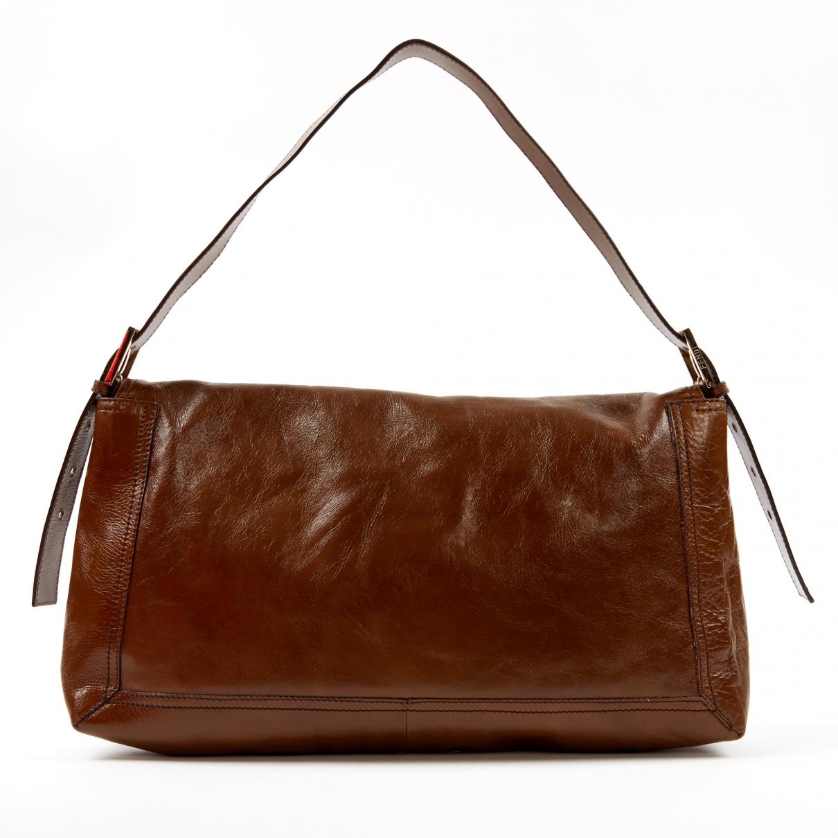 Fendi Pre-owned Brown Leather Handbags in Brown - Lyst