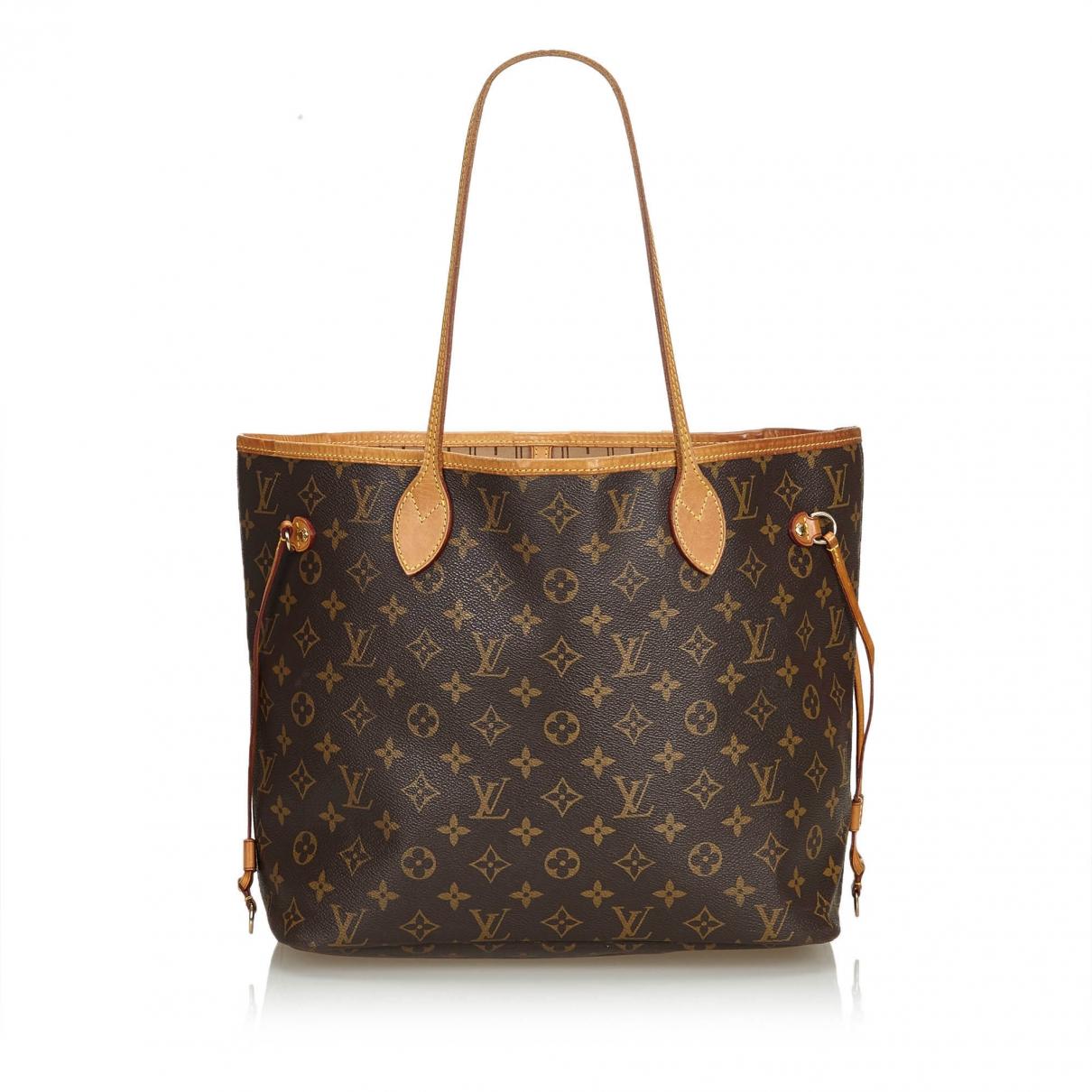 Lyst - Louis Vuitton Pre-owned Neverfull Brown Cloth Handbags in Brown - Save 4%