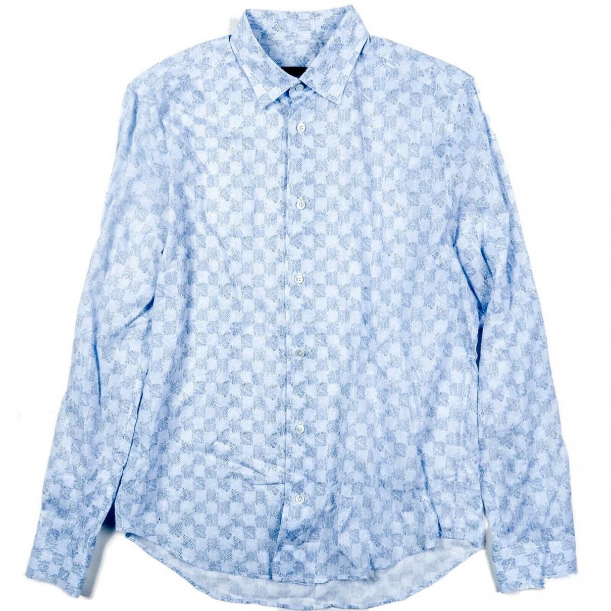 Louis Vuitton Blue Cotton T-shirts in Blue for Men - Lyst