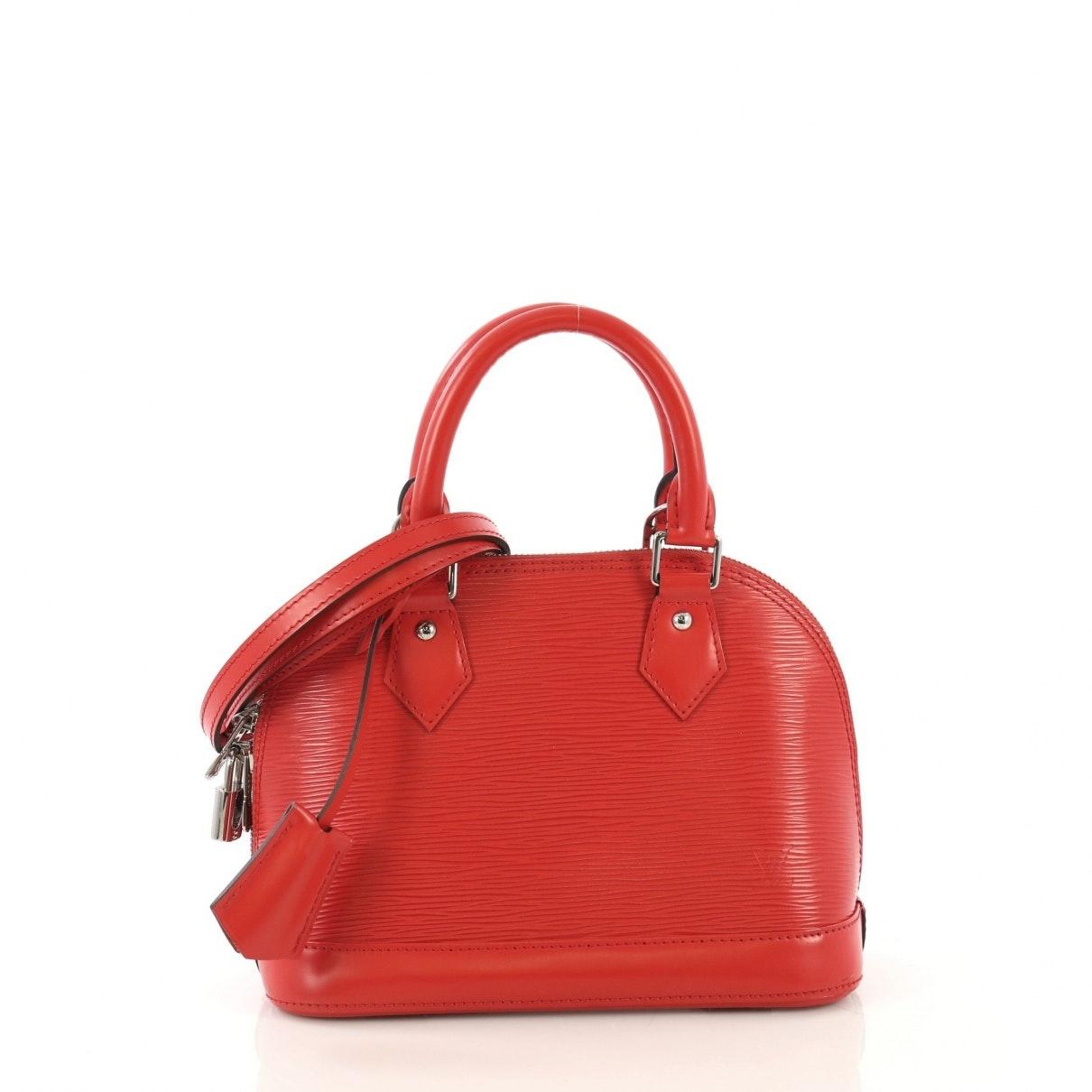 Louis Vuitton Alma Red Leather in Red - Lyst